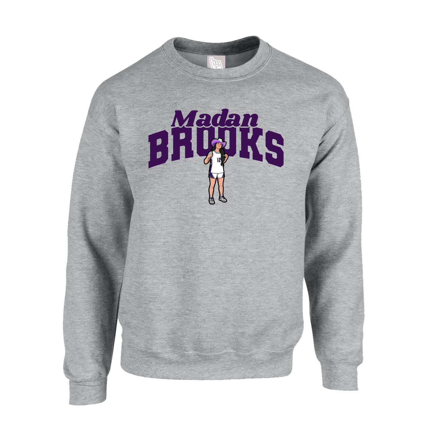 Fleece Crew — Signature Arch in Grey