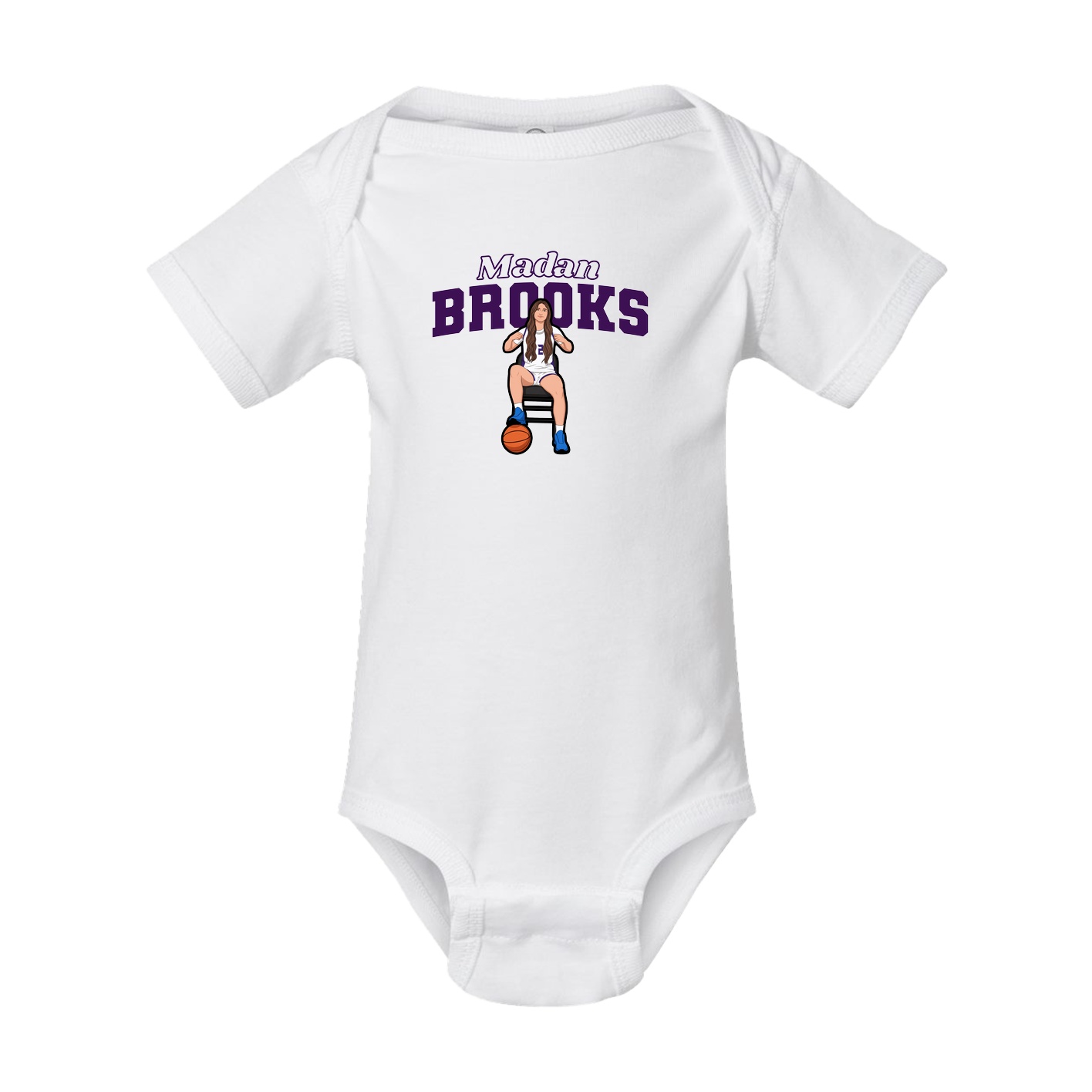 Baby Onesie — Name Arch in White