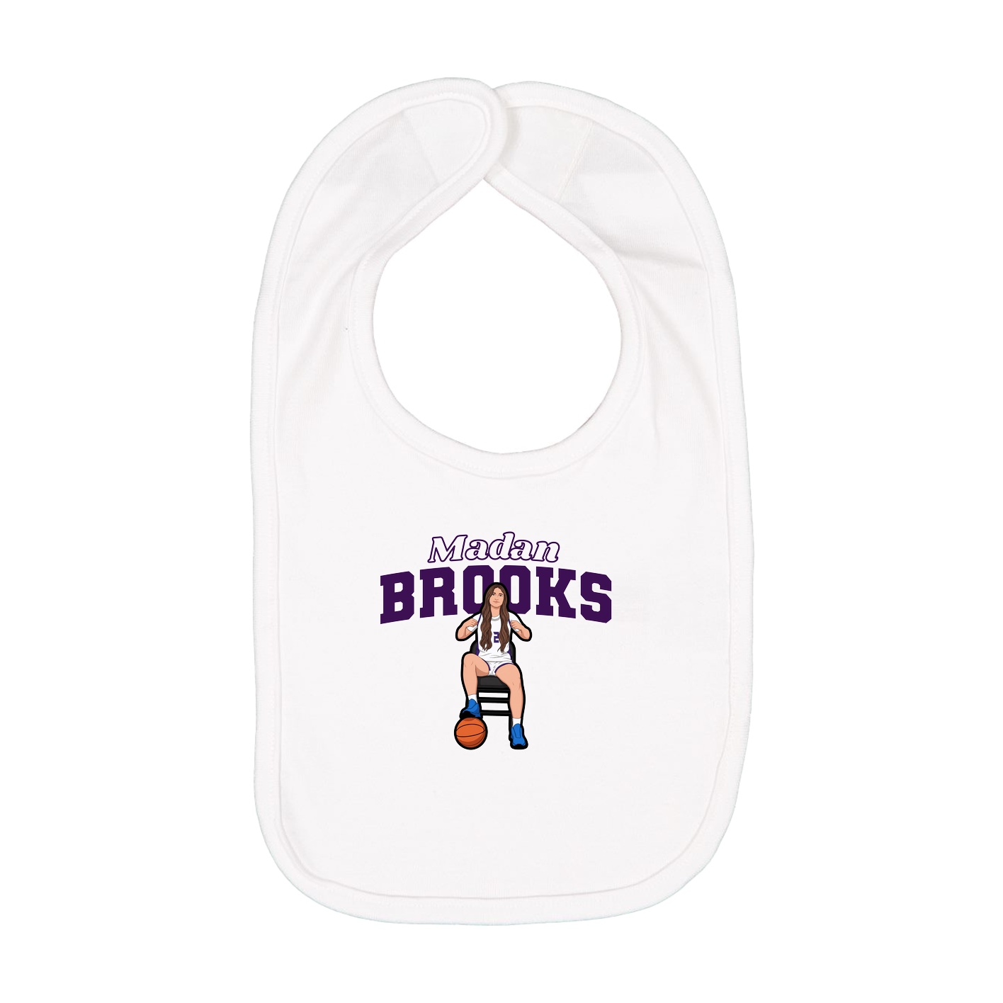 Infant Bib — Name Arch in White