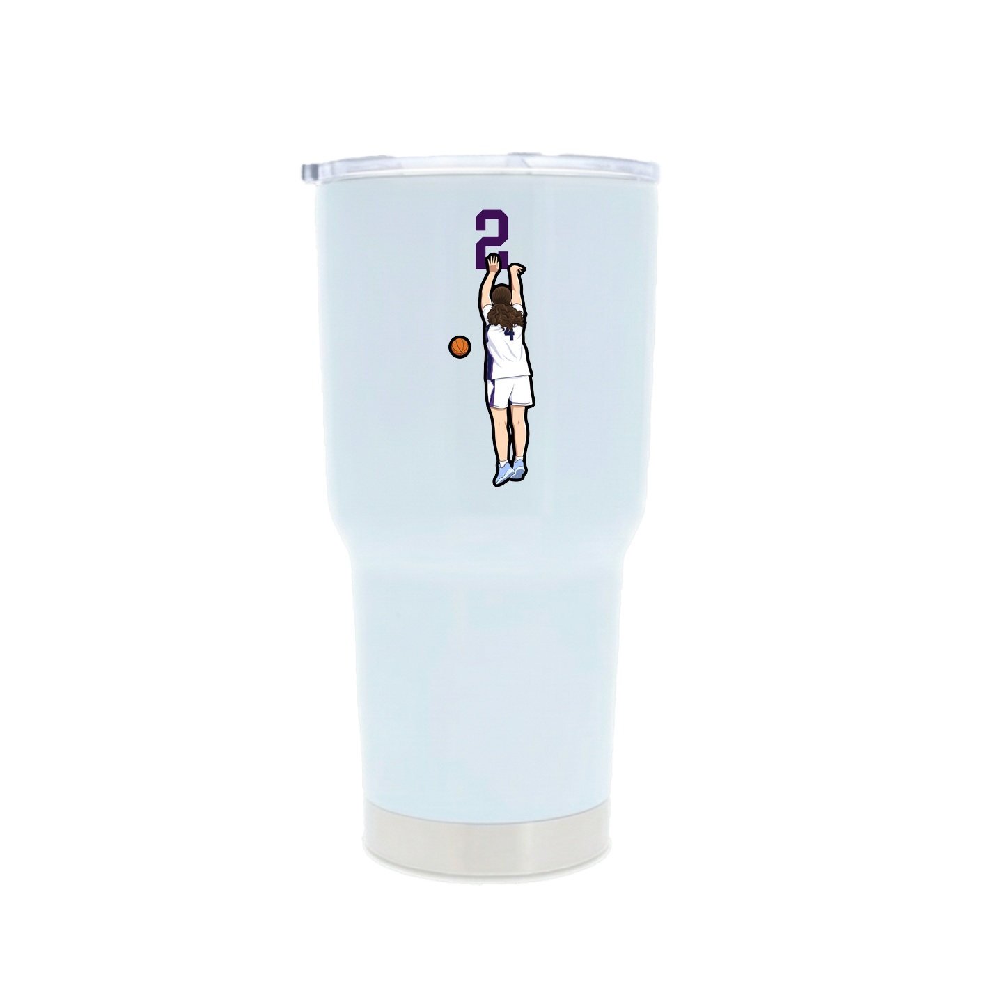 30oz Stainless Steel Tumbler — Number Top in White