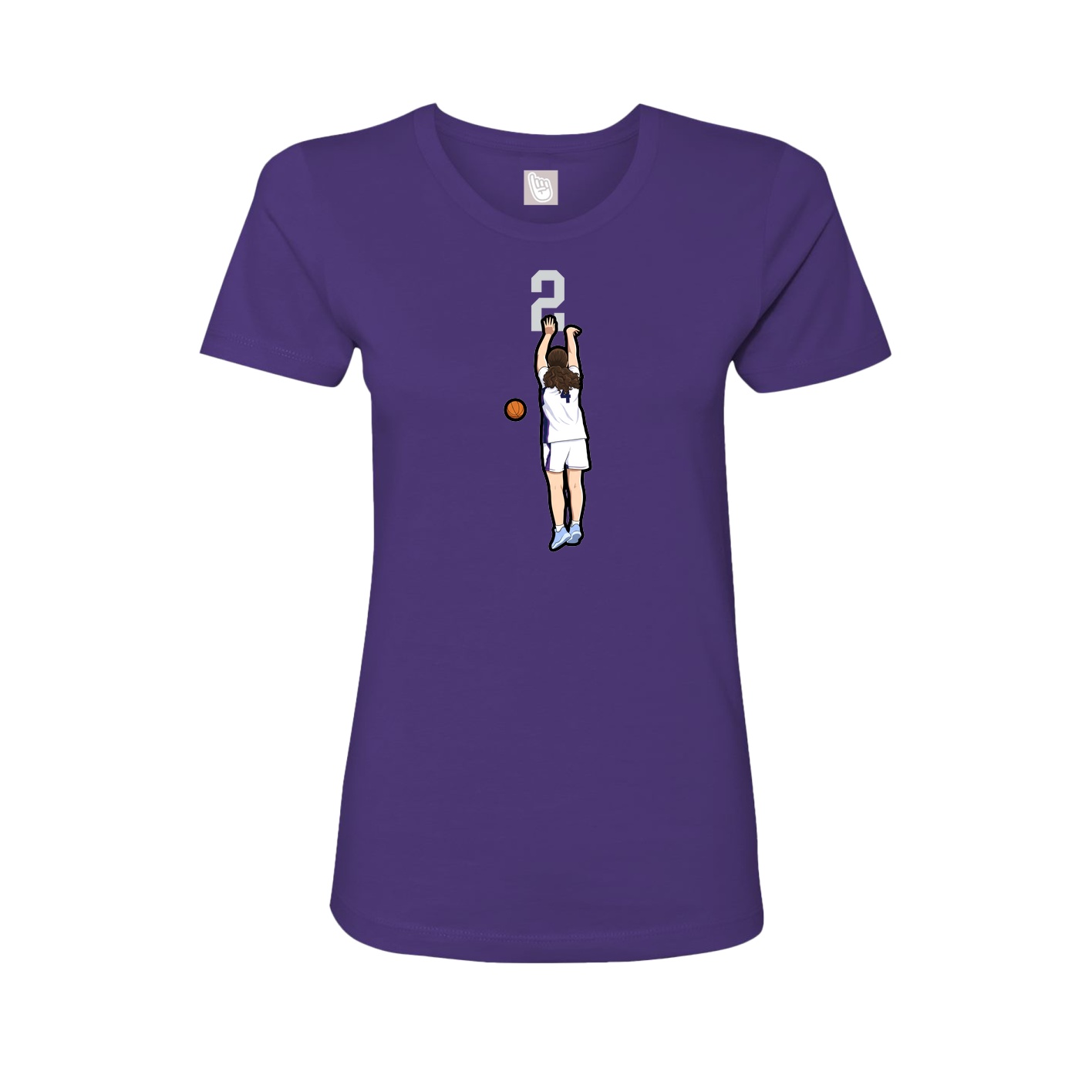 Fitted Women's Tee — Number Top in Purple