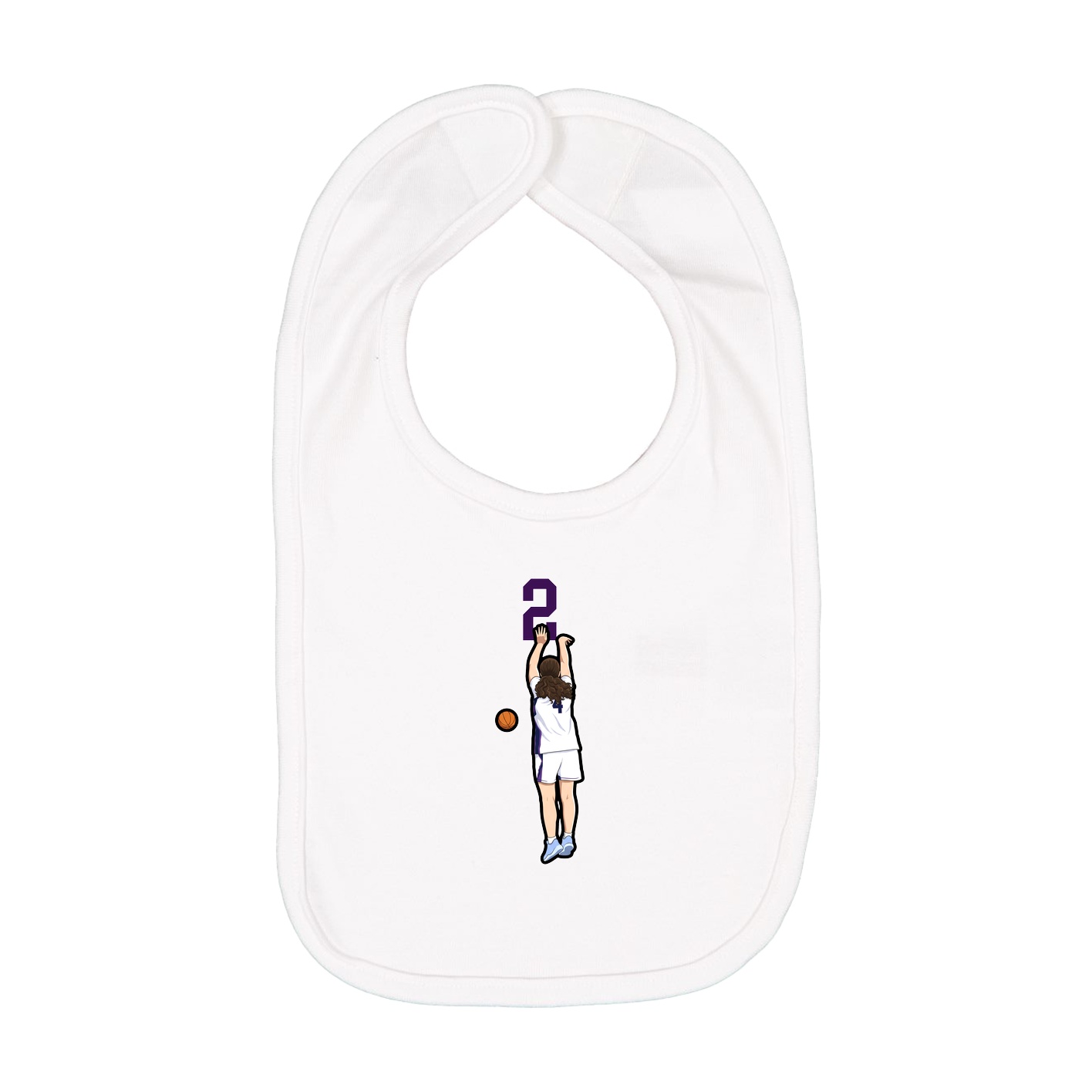Infant Bib — Number Top in White
