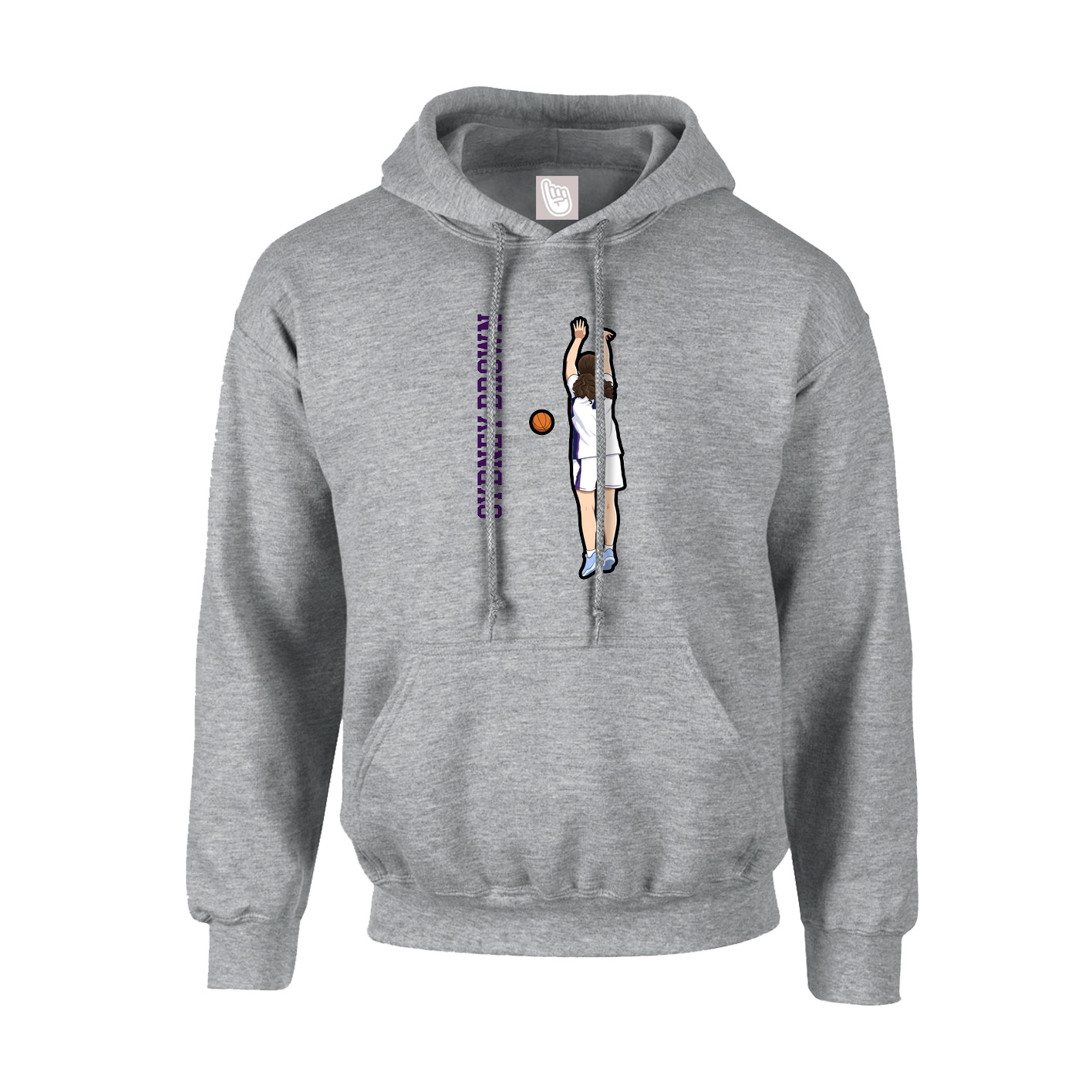 Youth Hoodie — Name Vertical in Grey