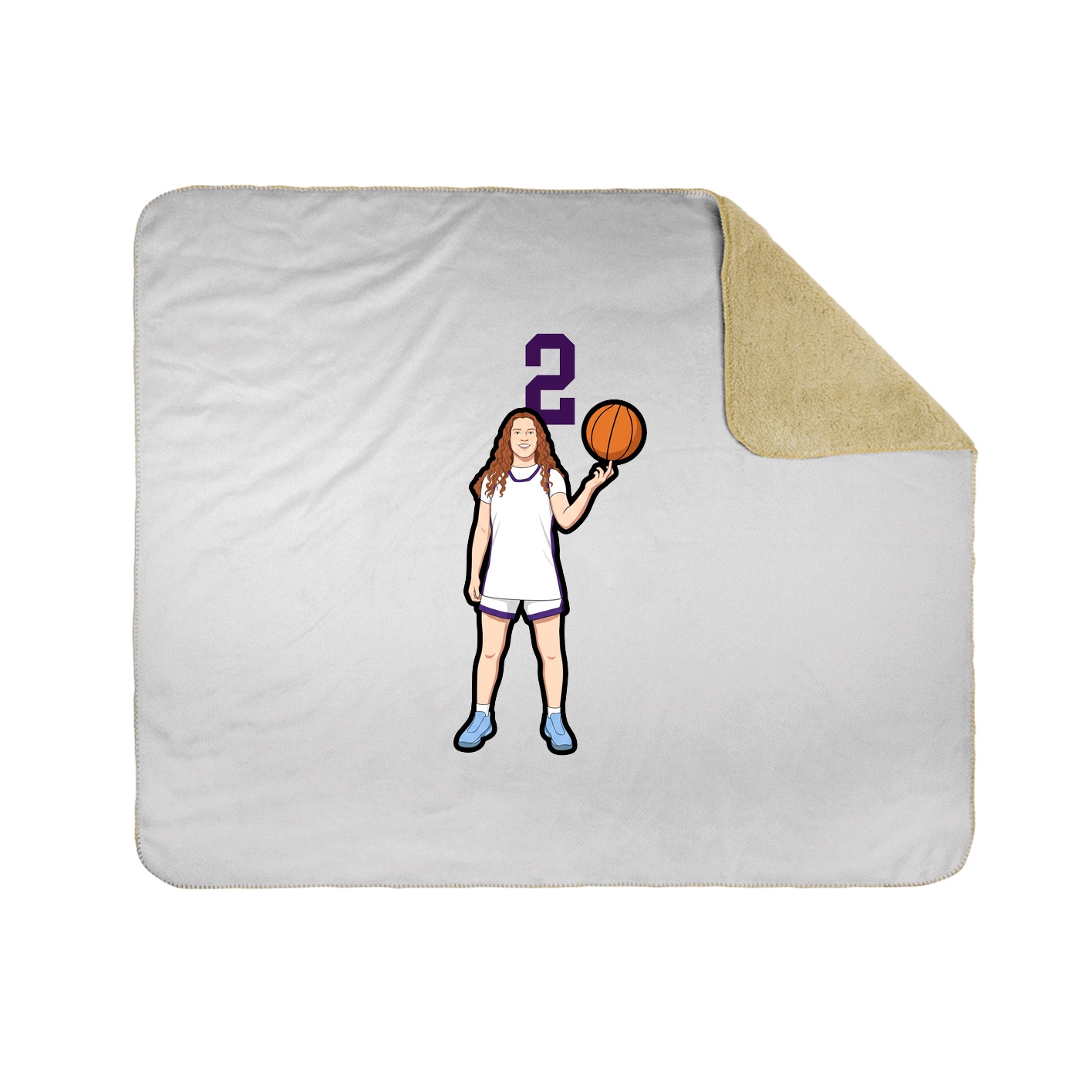 Throw Blanket — Number Top in White