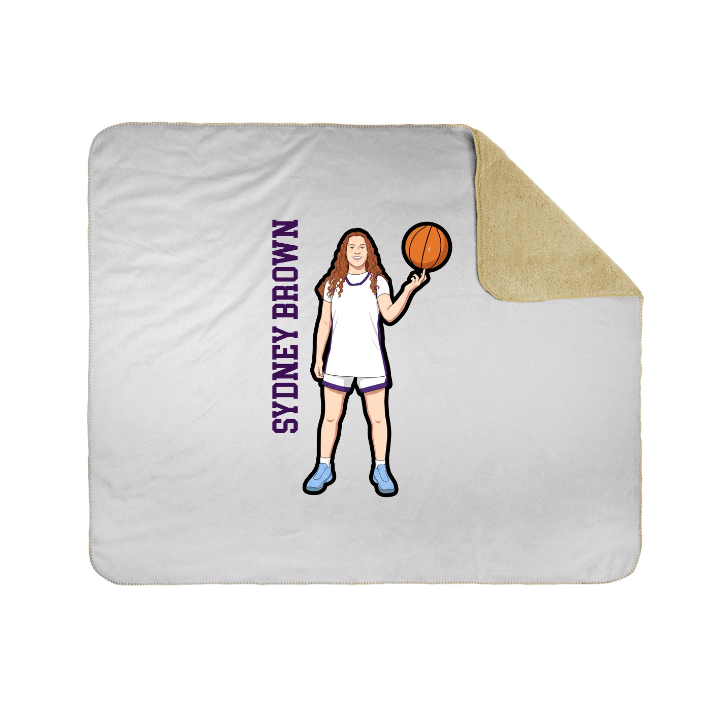Throw Blanket — Name Vertical in White
