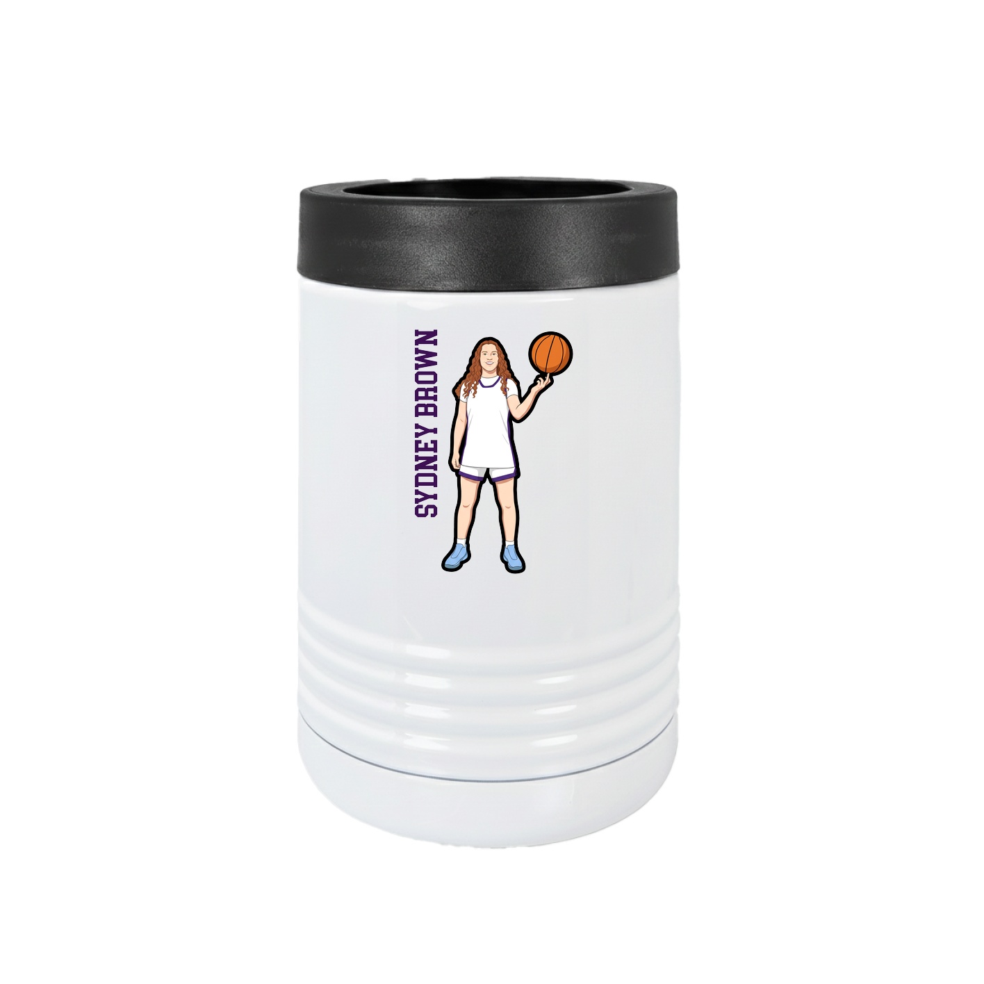 Beverage Holder — Name Vertical in White