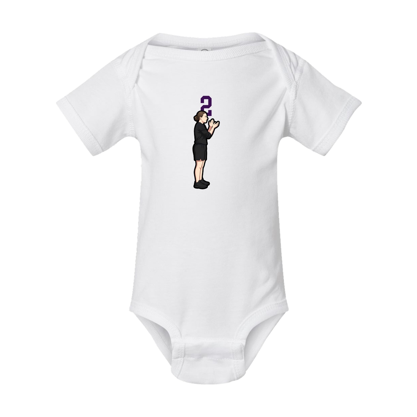 Baby Onesie — Number Top in White