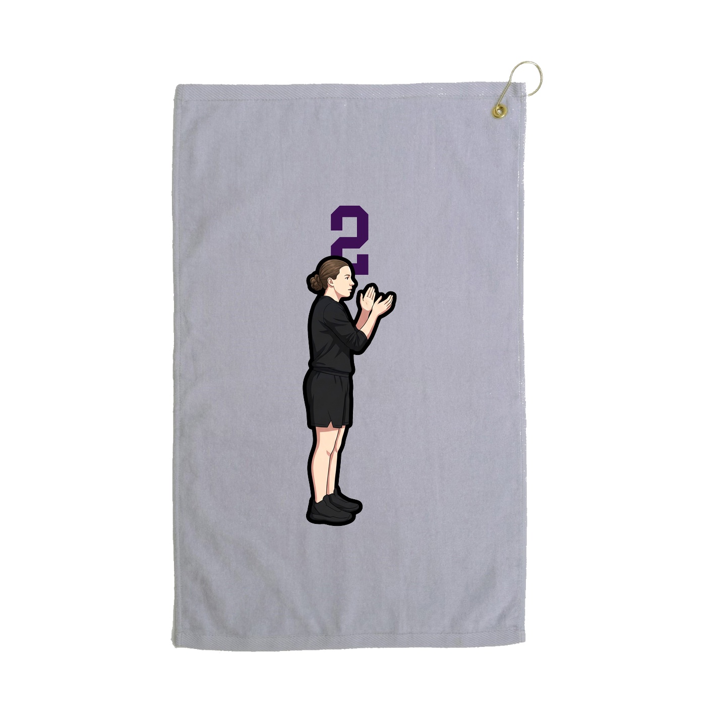 Golf Towel — Number Top in Grey