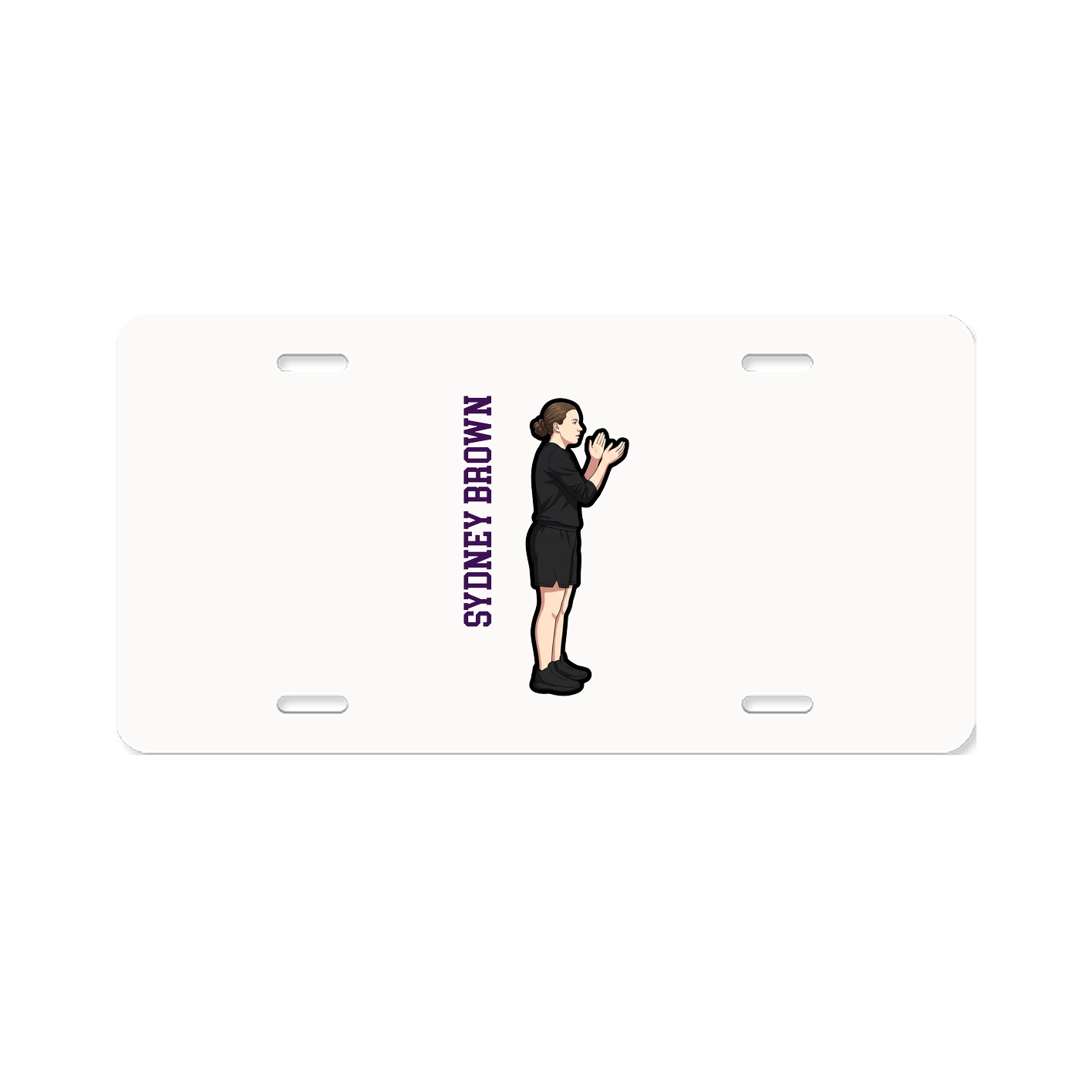 License Plate — Name Vertical in Classic