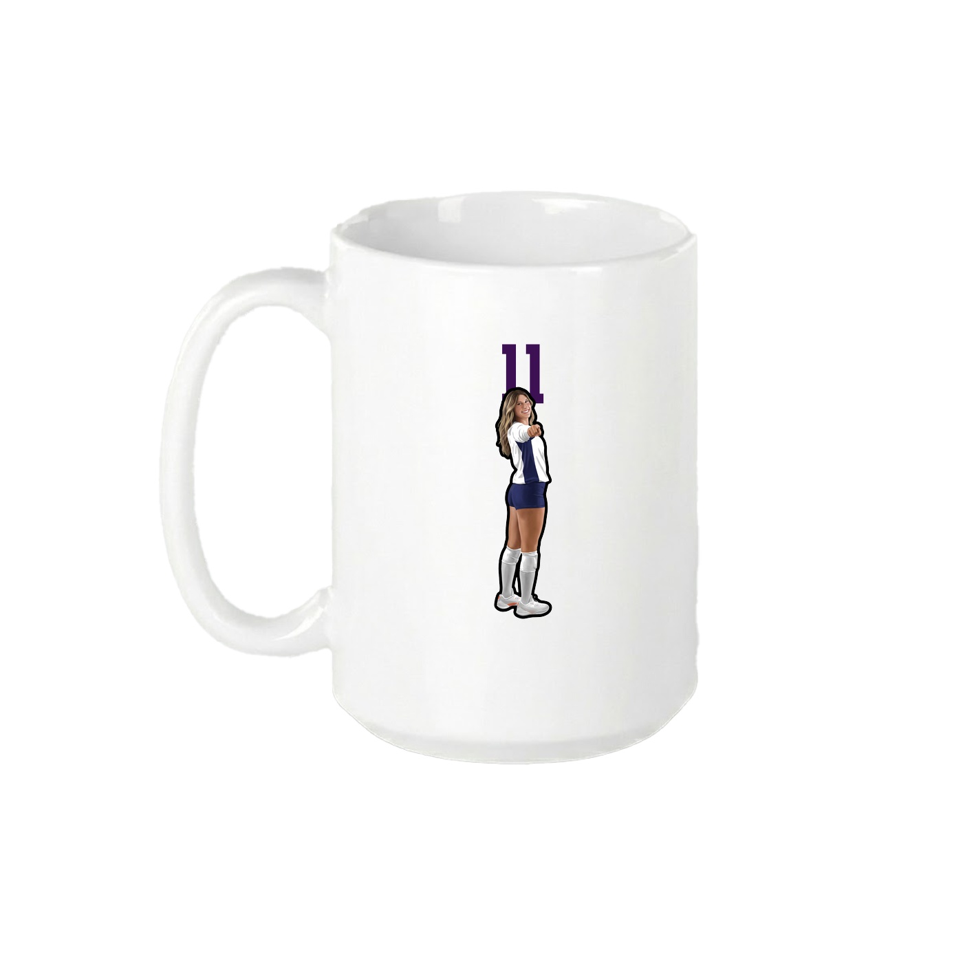 15oz Coffee Mug — Number Top in White