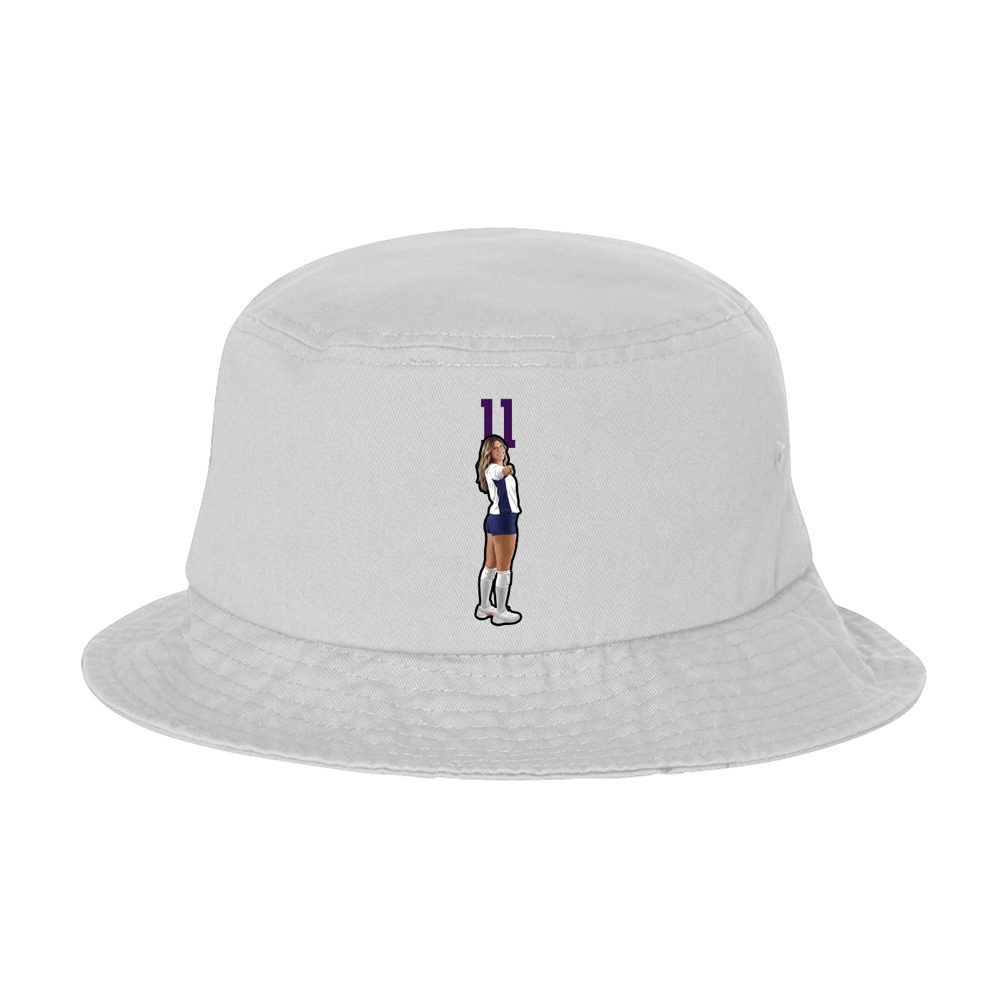 Bucket Cap — Number Top in White