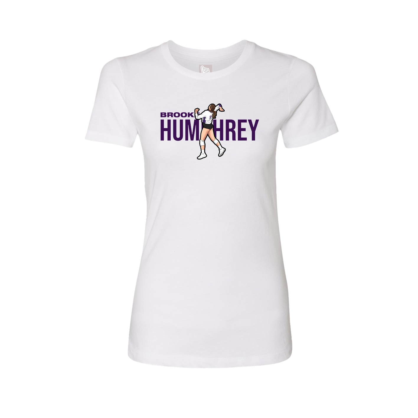 Fitted Women's Tee — Player Name in White
