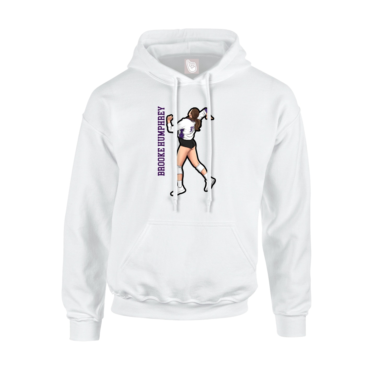 Hoodie — Name Vertical in White