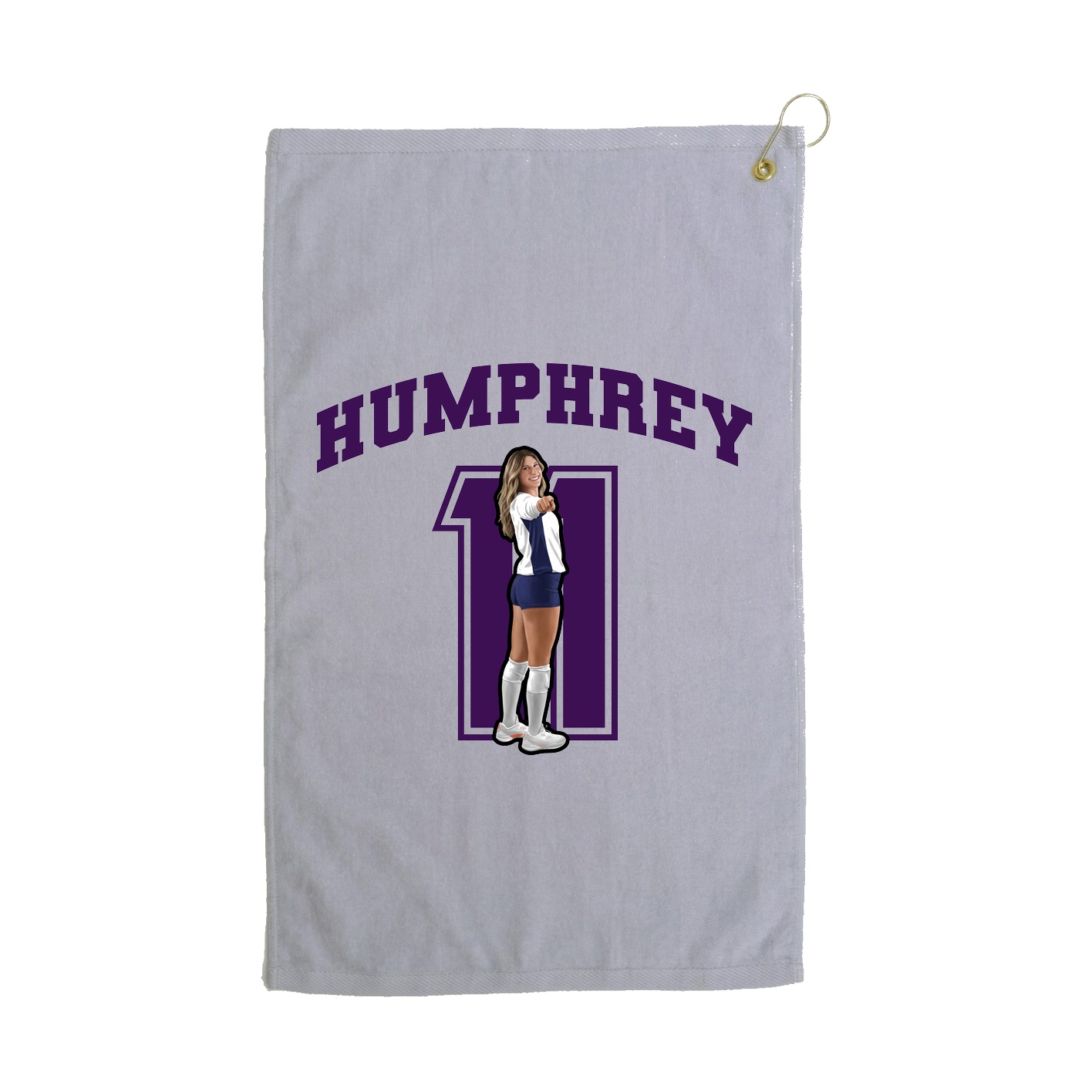 Golf Towel — Number in Grey