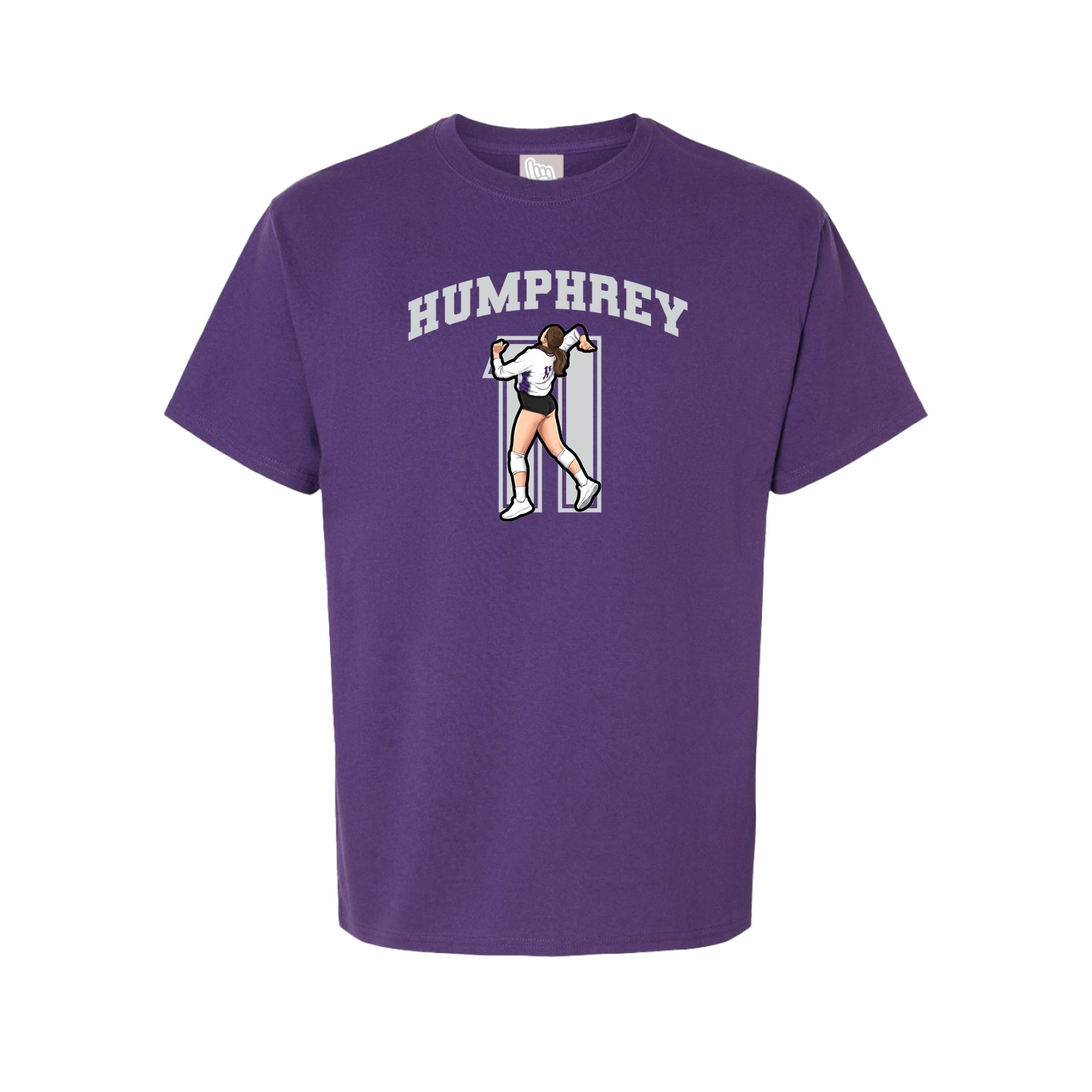 Youth Tee — Number in Purple