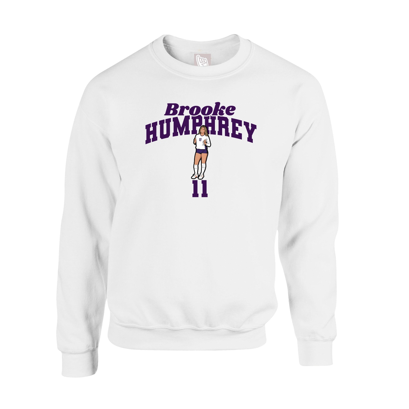 Fleece Crew — Signature Arch in White