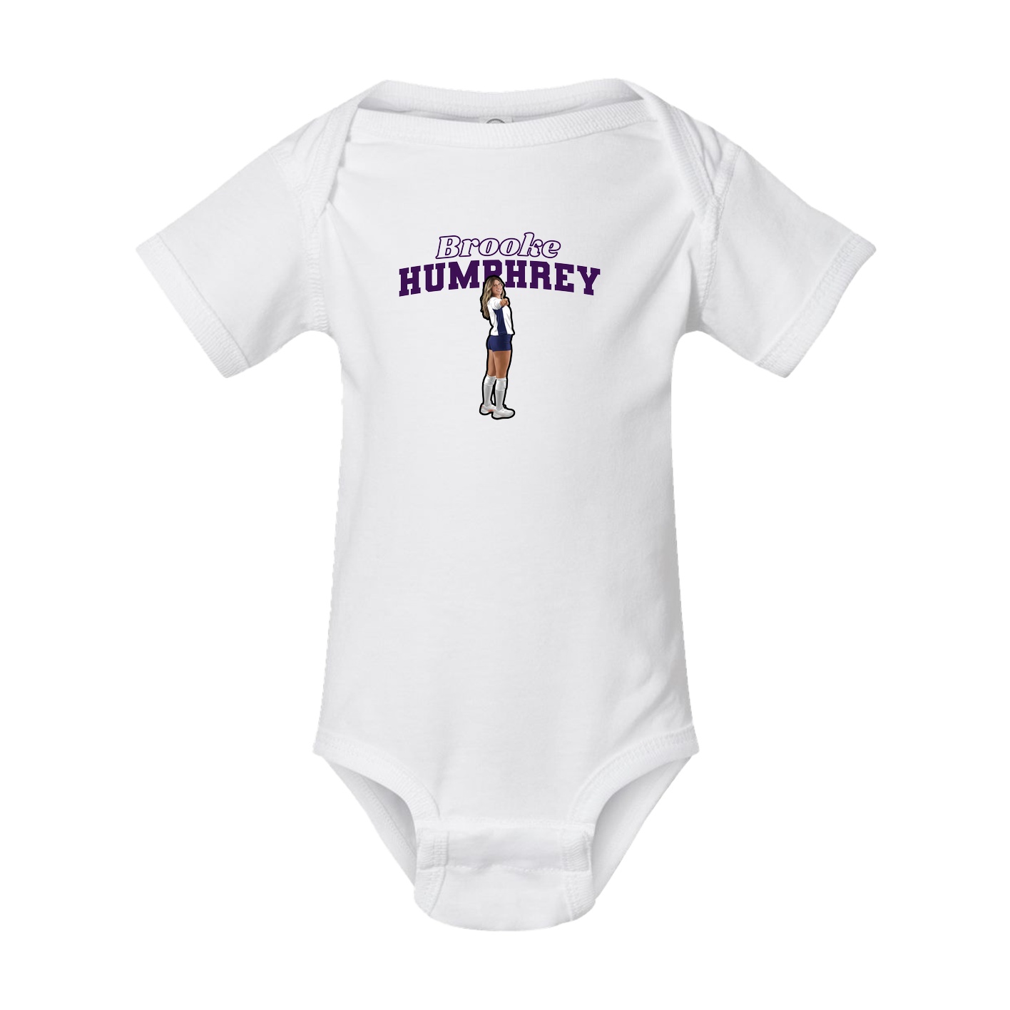 Baby Onesie — Name Arch in White