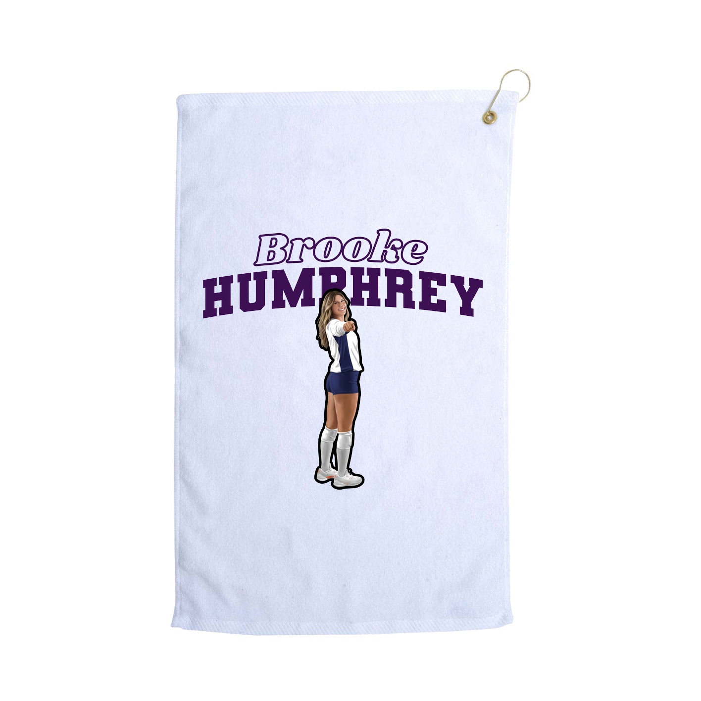 Golf Towel — Name Arch in White
