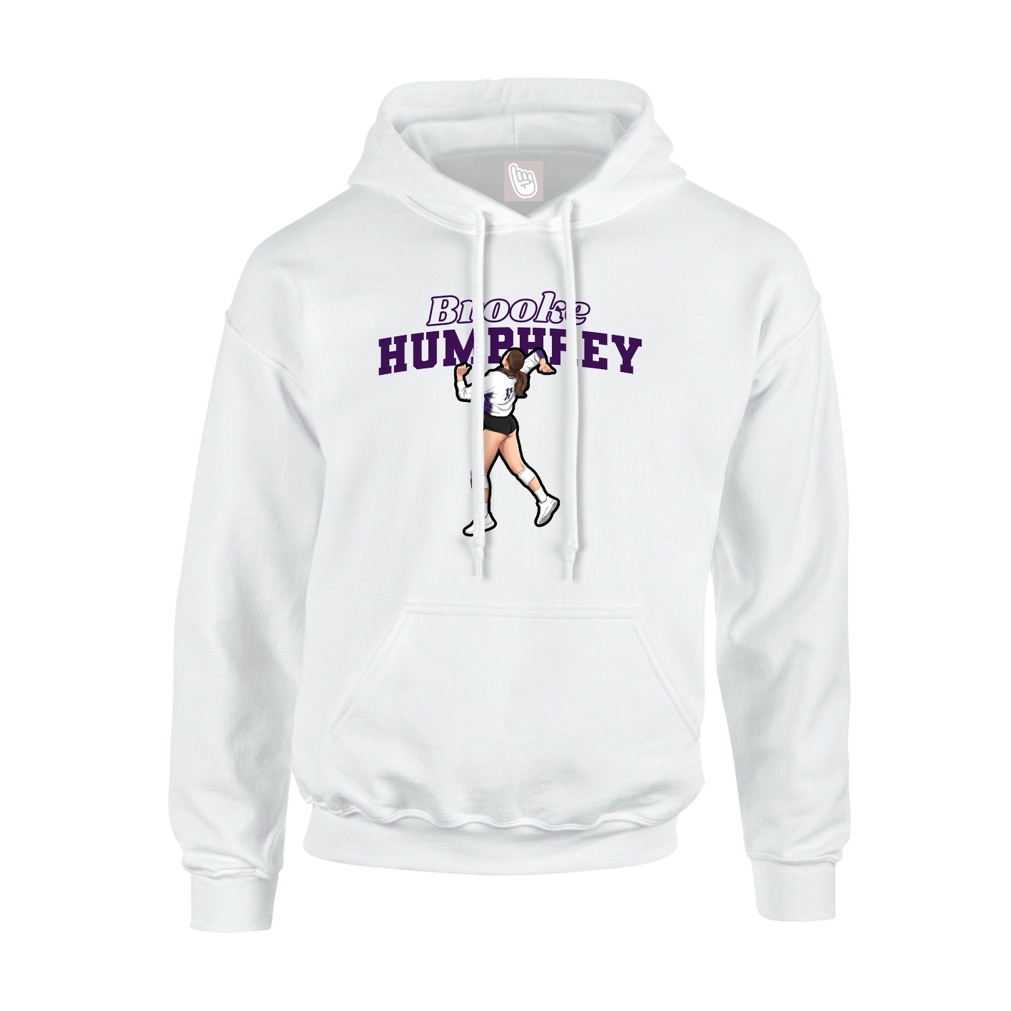 Youth Hoodie — Name Arch in White