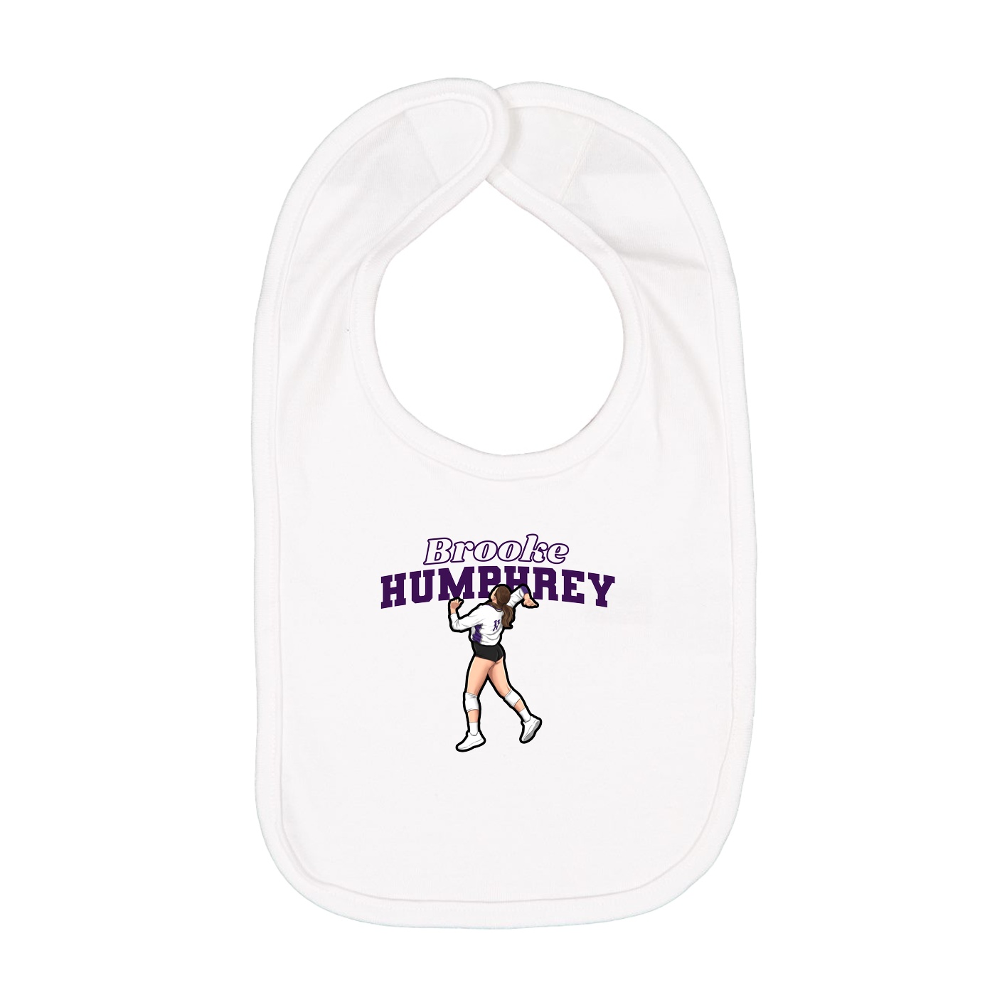 Infant Bib — Name Arch in White