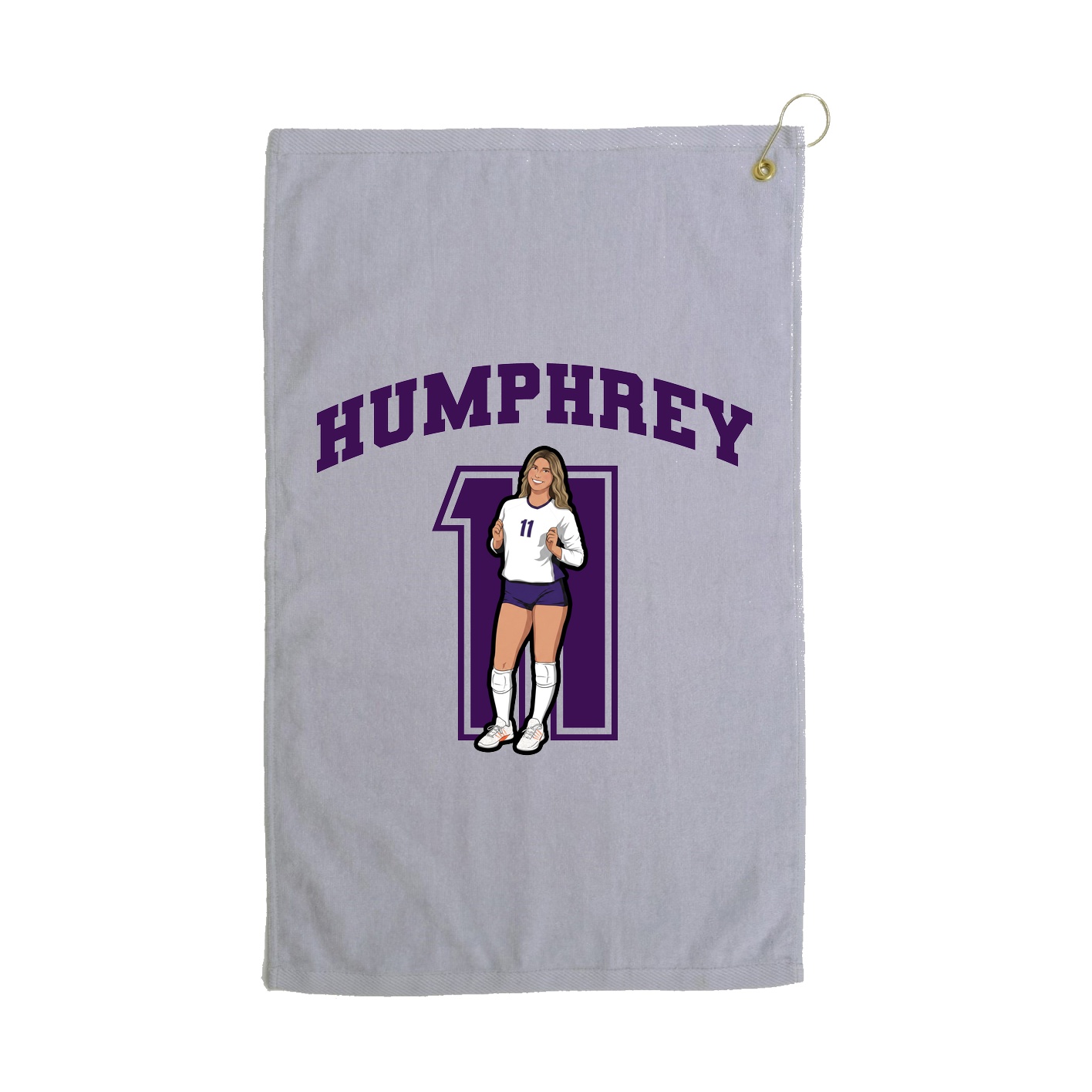 Golf Towel — Number in Grey