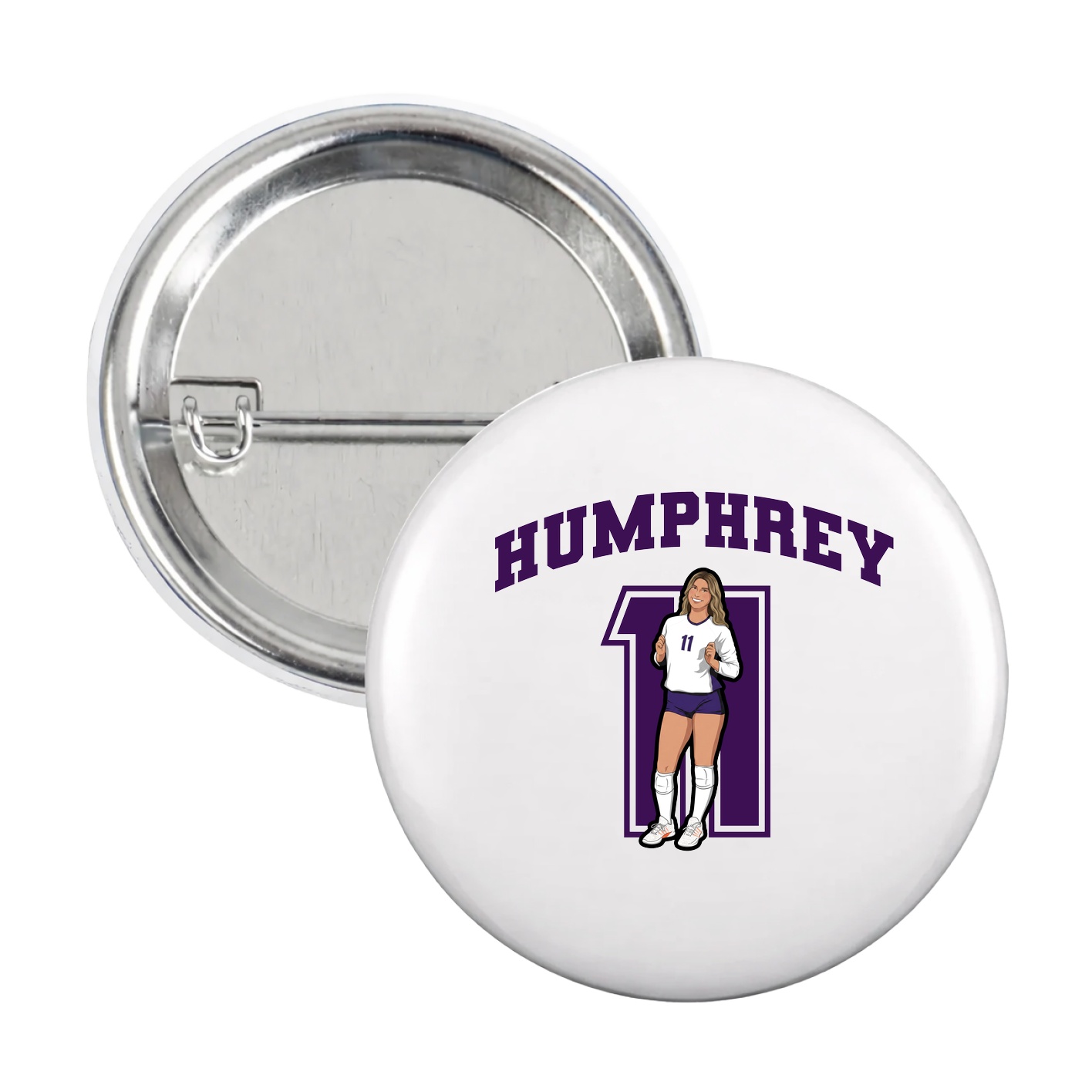 Game Day Button — Number in White