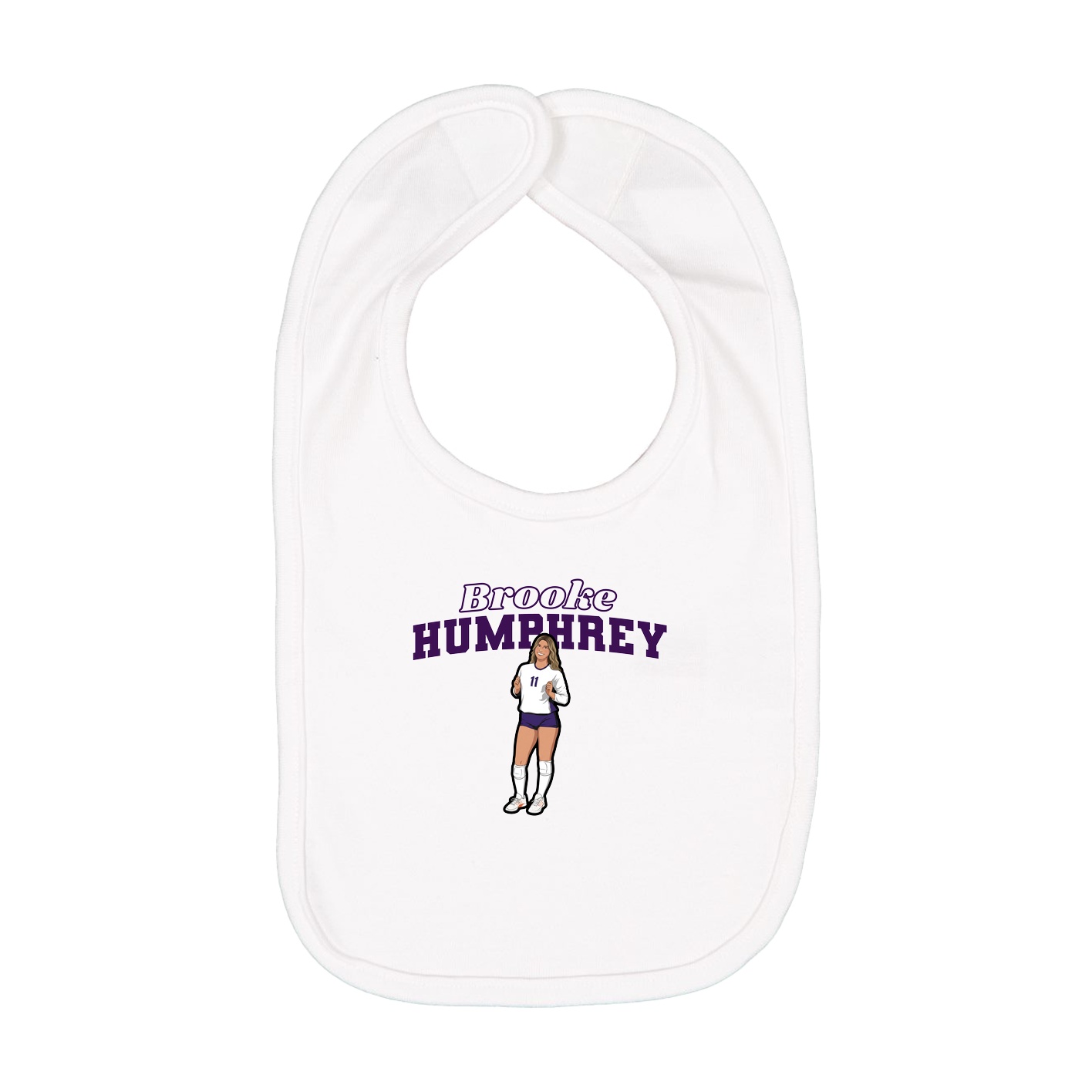 Infant Bib — Name Arch in White