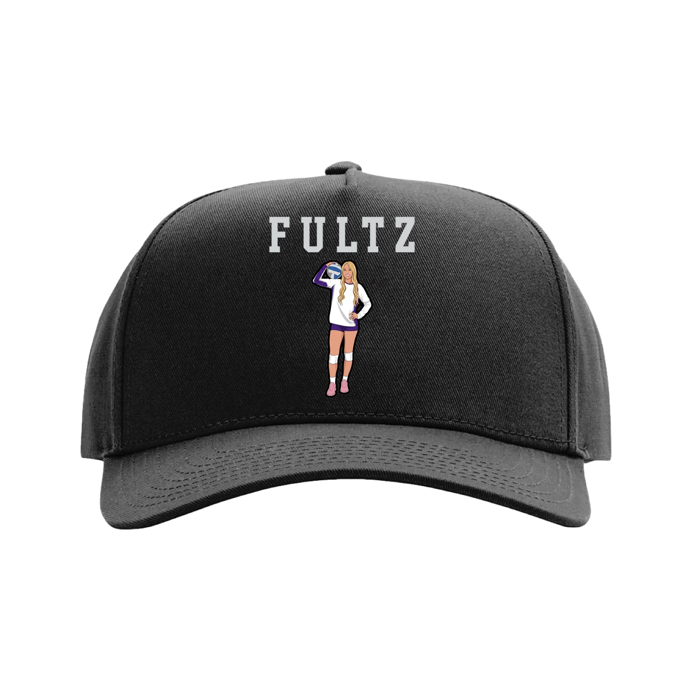 Full Fabric Five-Panel Champ Cap — Shirsey in Black