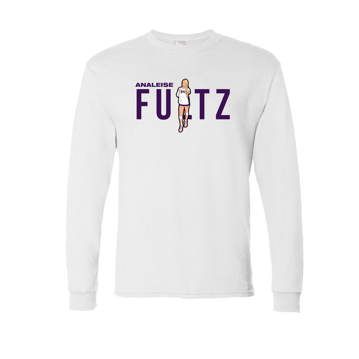 Long Sleeve Tee — Player Name in White