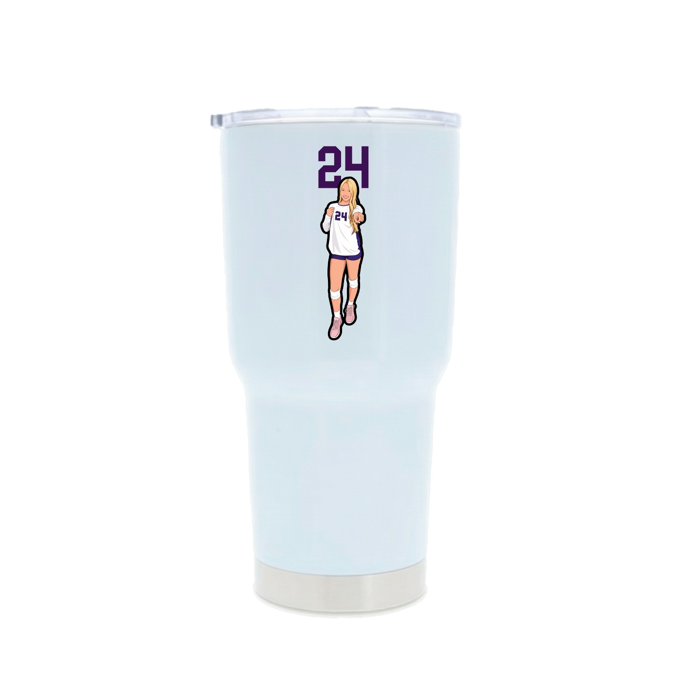 30oz Stainless Steel Tumbler — Number Top in White