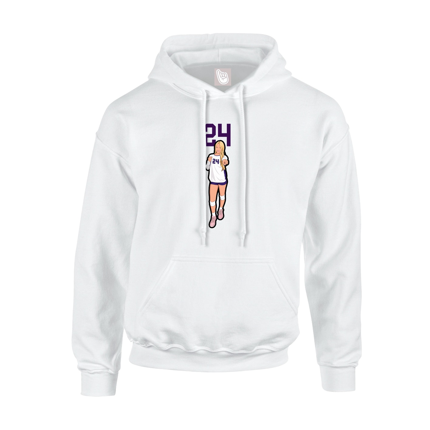 Hoodie — Number Top in White