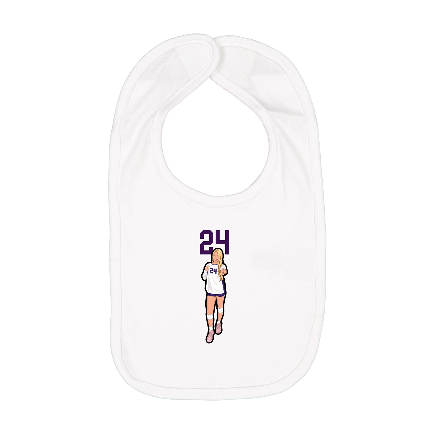Infant Bib — Number Top in White
