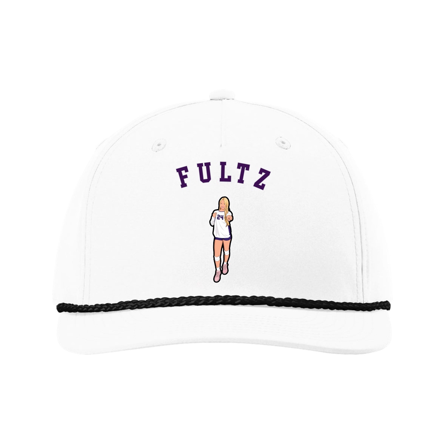 Five-Panel Classic Rope Cap — Shirsey Arch in White