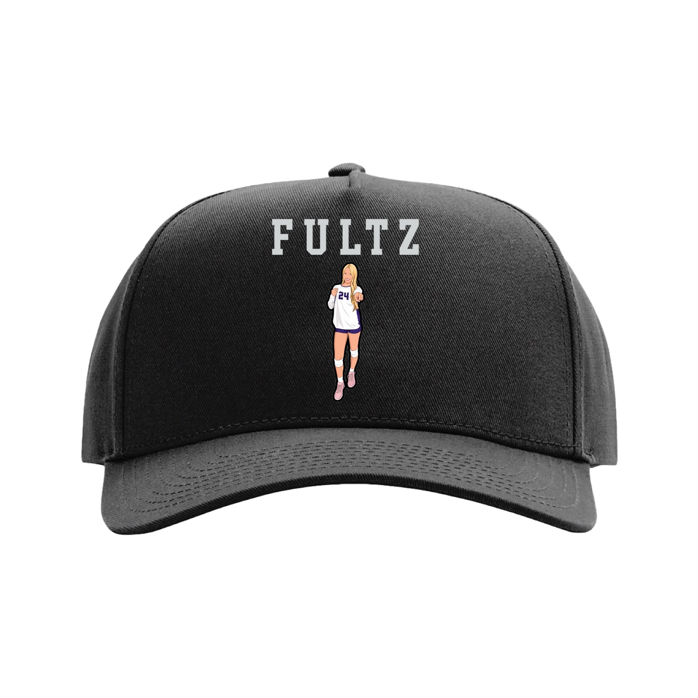Full Fabric Five-Panel Champ Cap — Shirsey in Black