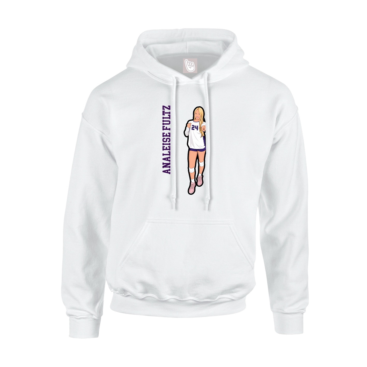 Youth Hoodie — Name Vertical in White