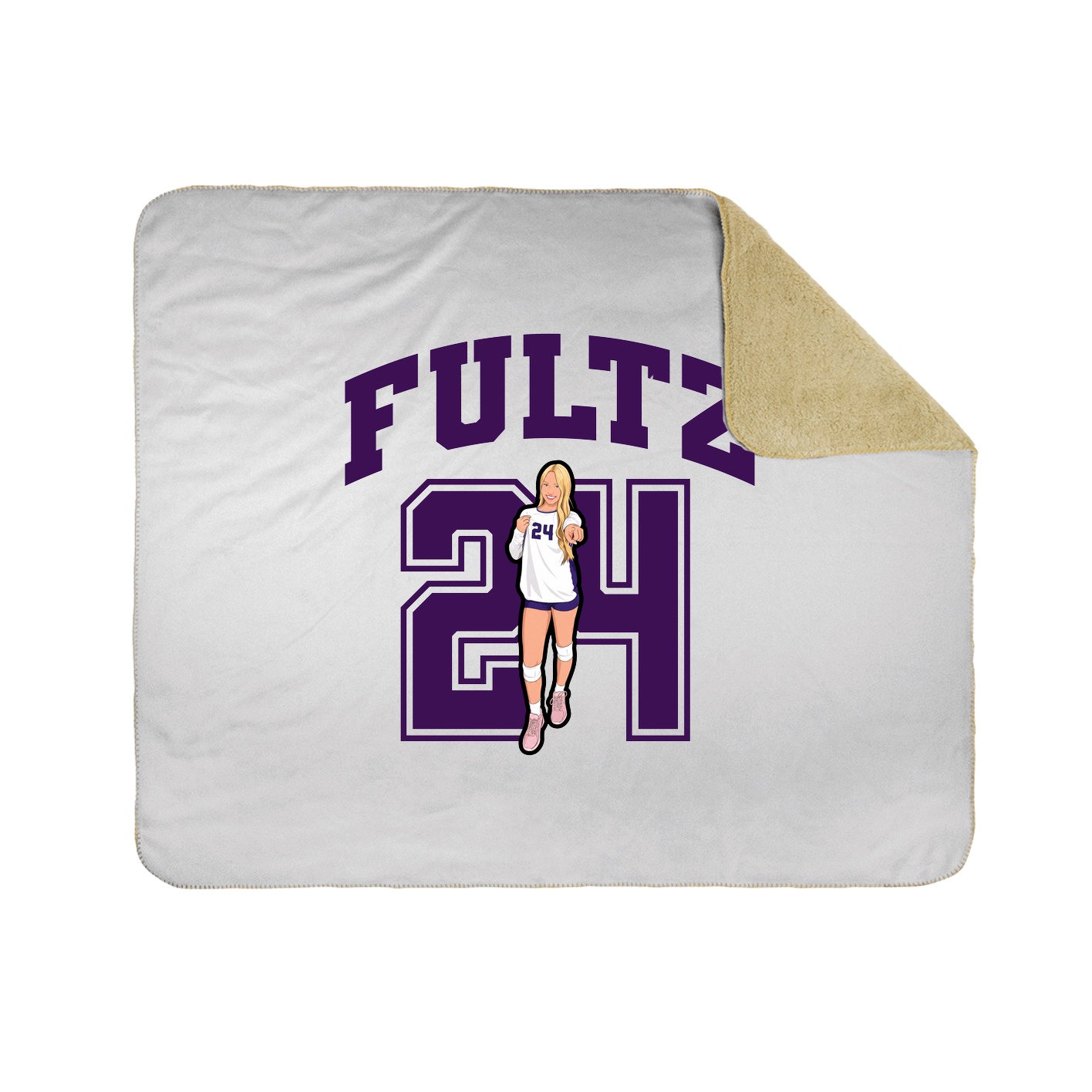 Throw Blanket — Number in White