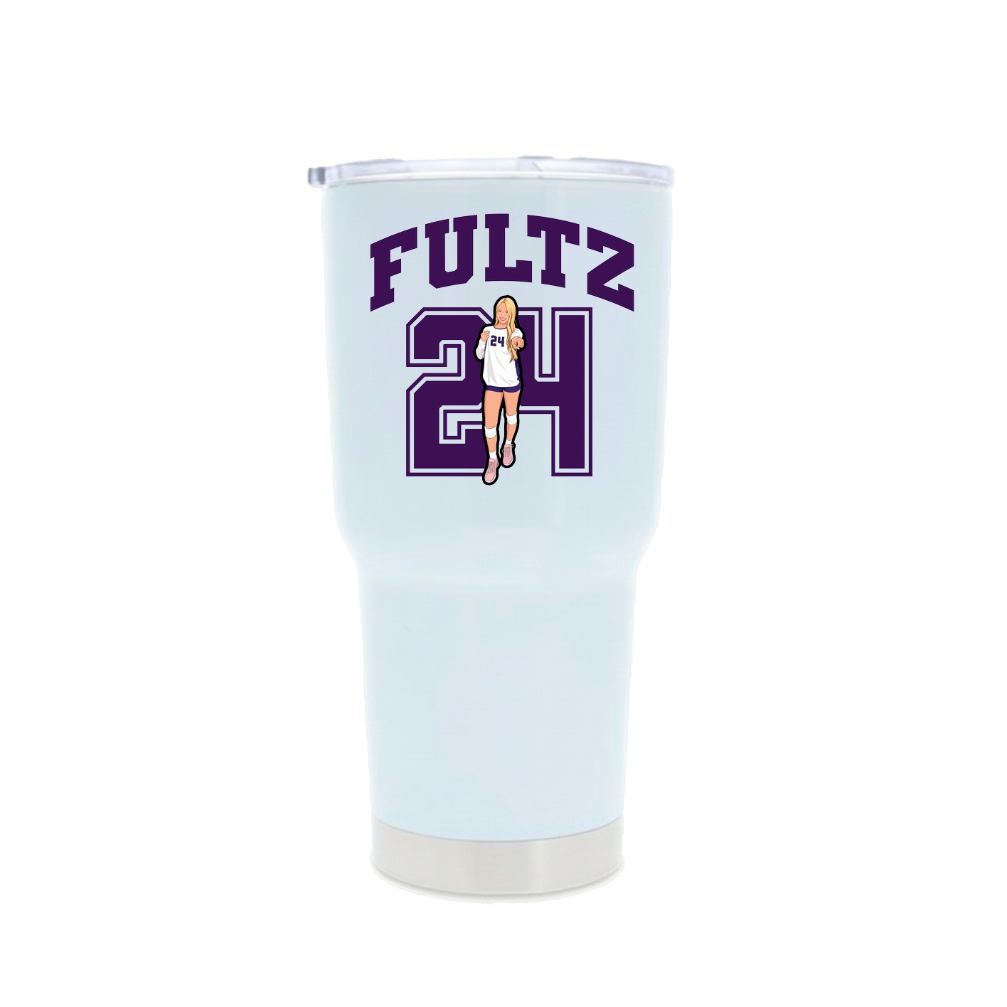 30oz Stainless Steel Tumbler — Number in White