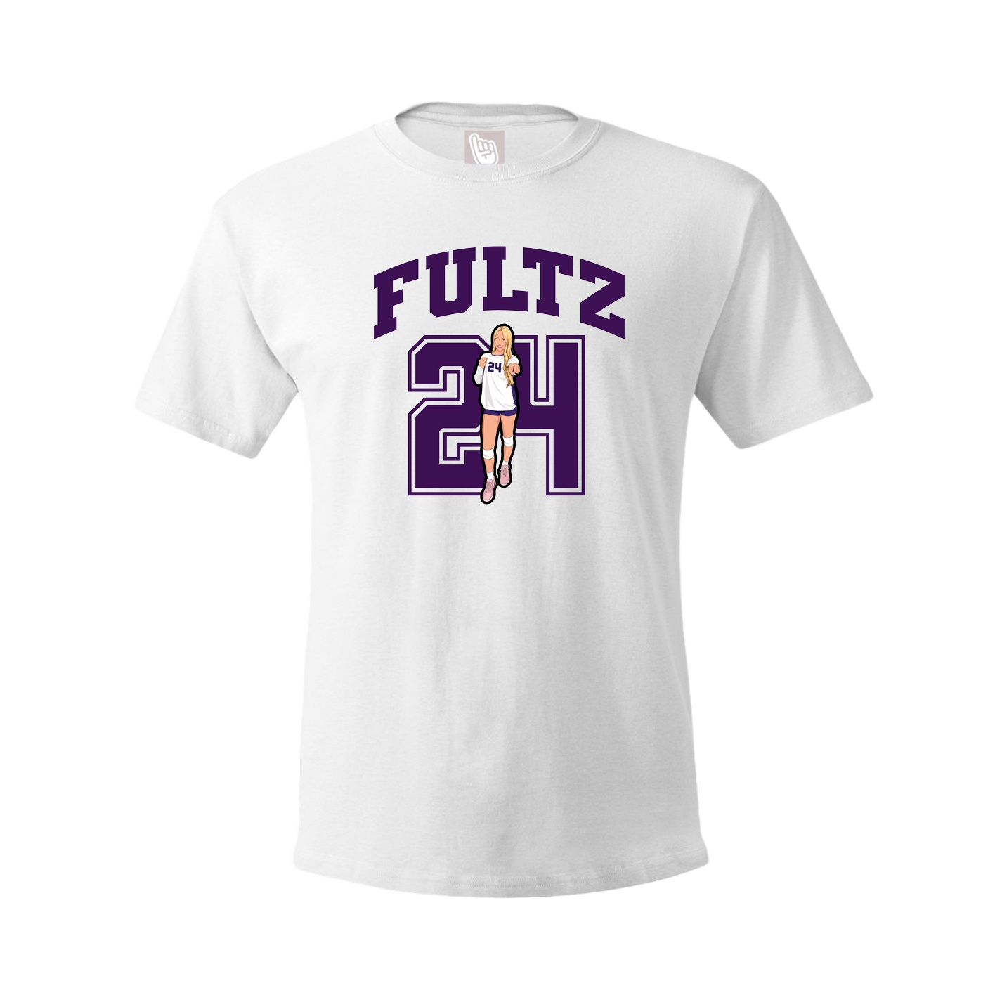 Youth Tee — Number in White