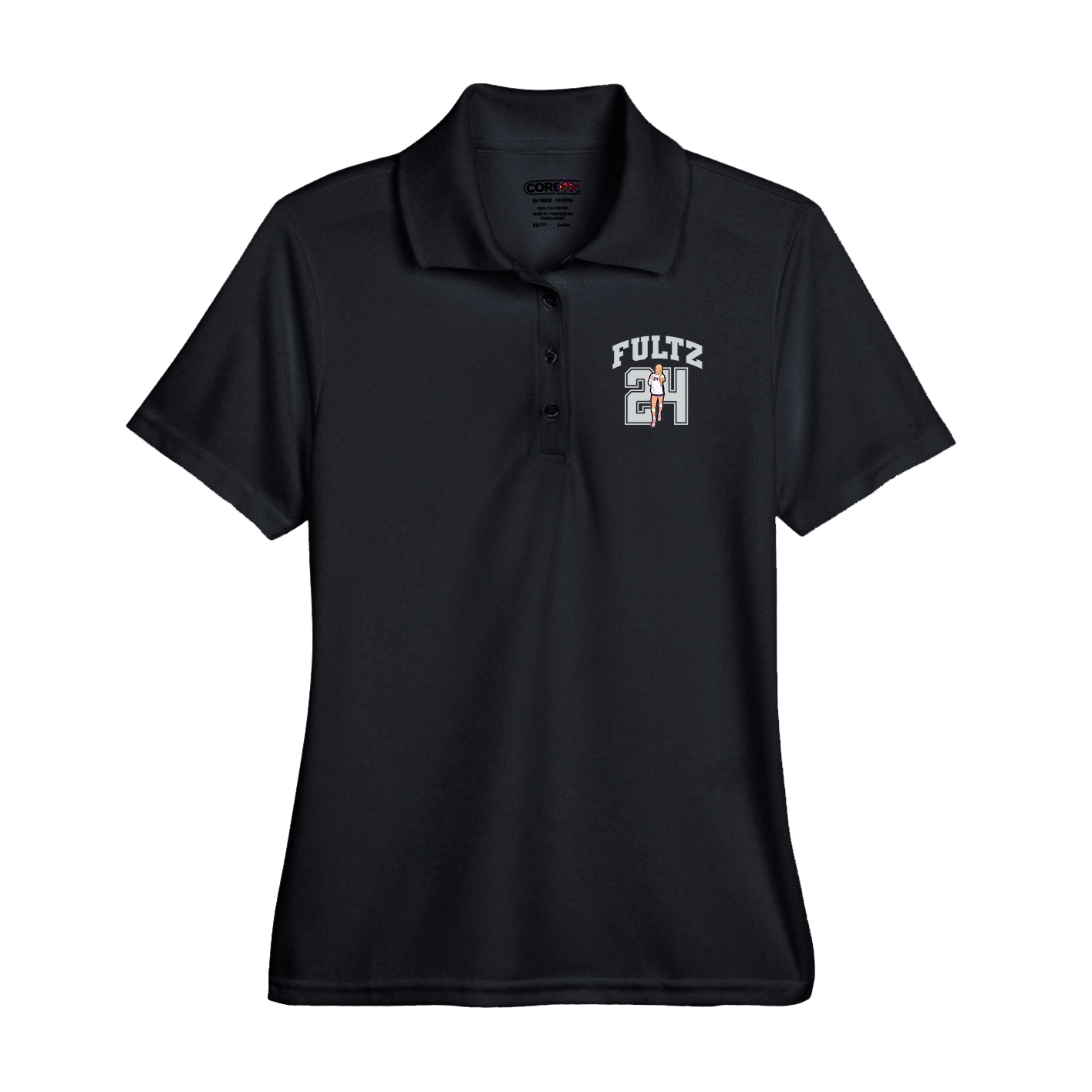Performance Polo — Number in Black