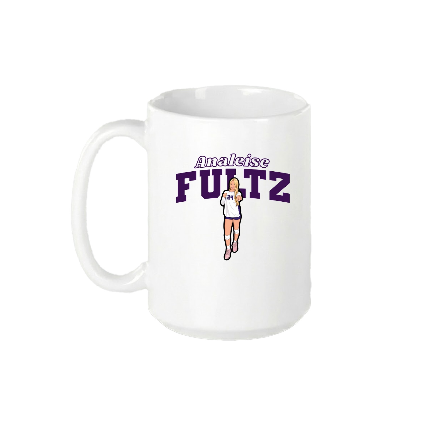 15oz Coffee Mug — Name Arch in White