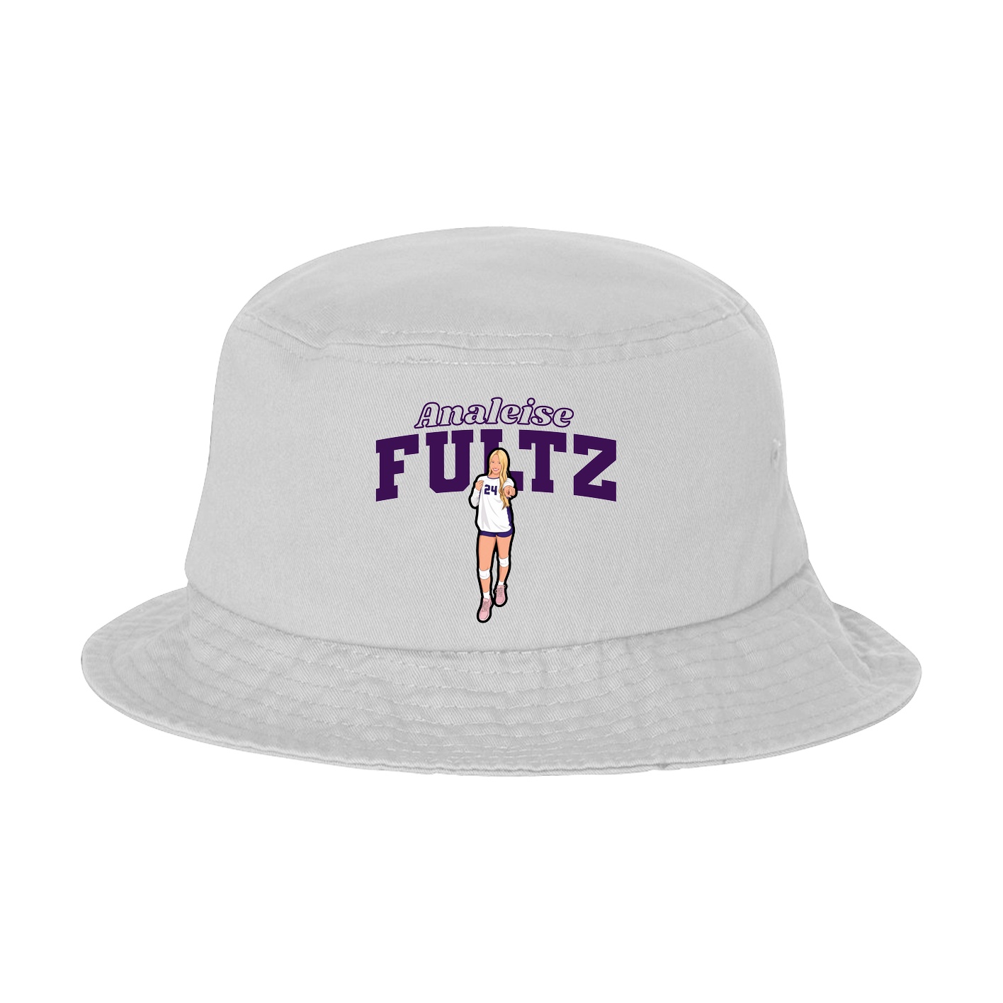 Bucket Cap — Name Arch in White