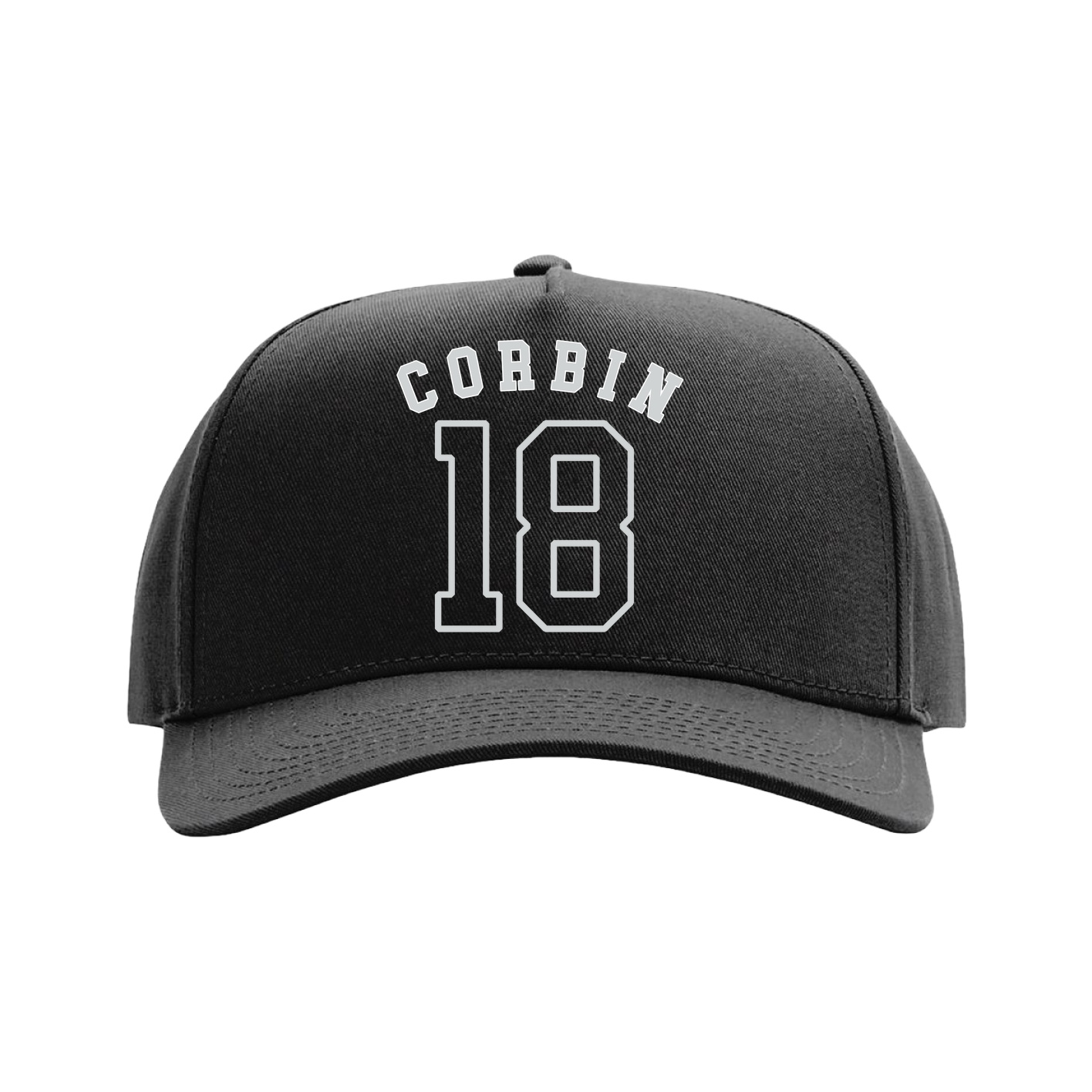 Full Fabric Five-Panel Champ Cap — Shirsey Arch in Black