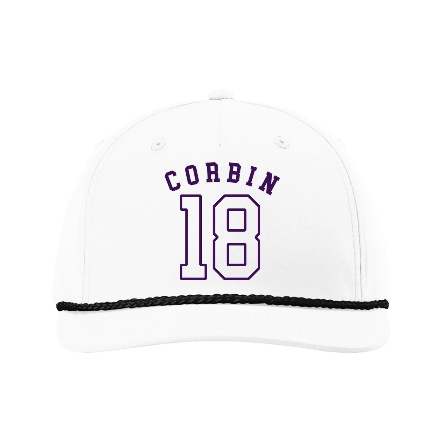 Five-Panel Classic Rope Cap — Shirsey Arch in White