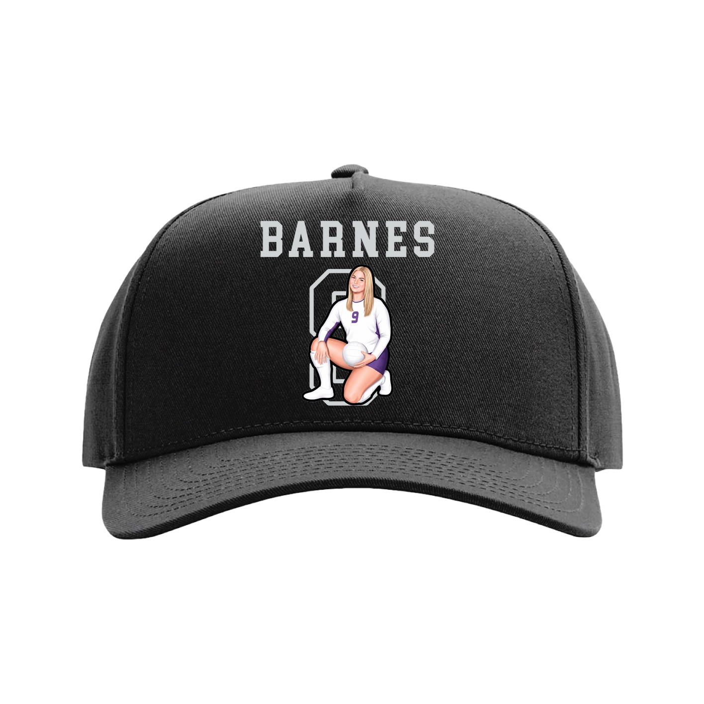 Full Fabric Five-Panel Champ Cap — Shirsey in Black