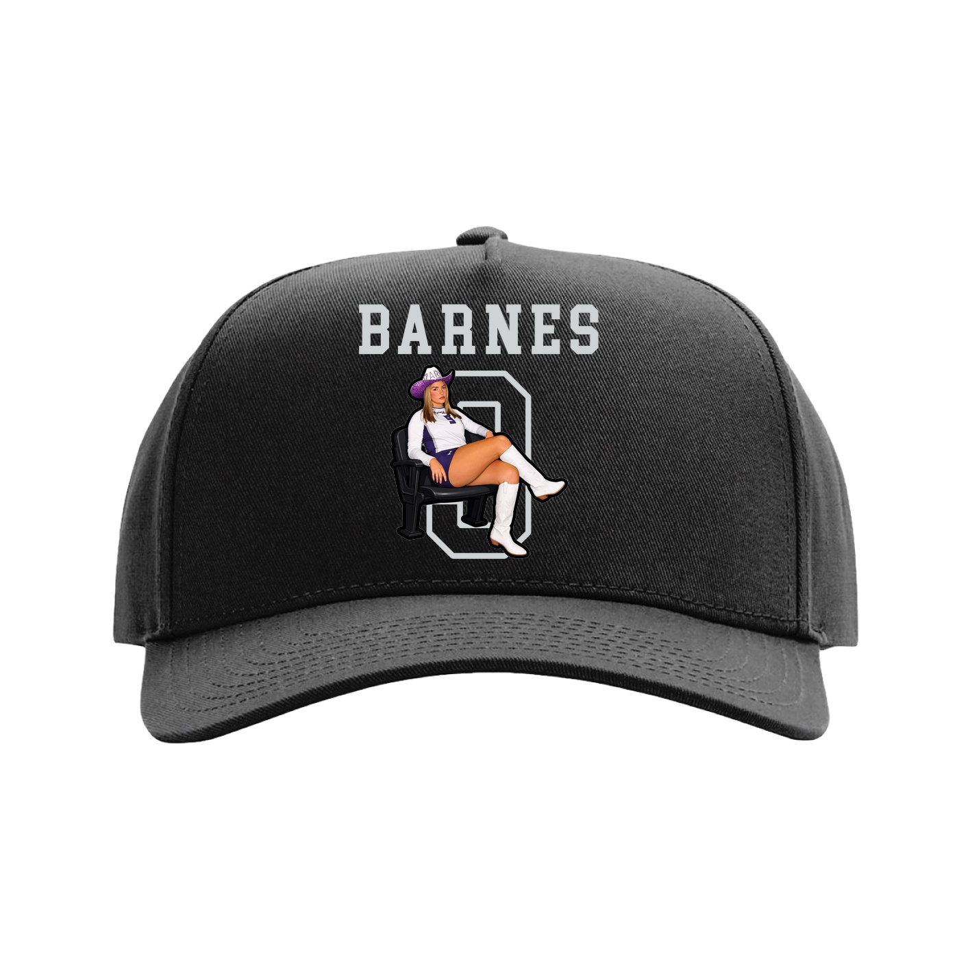 Full Fabric Five-Panel Champ Cap — Shirsey in Black