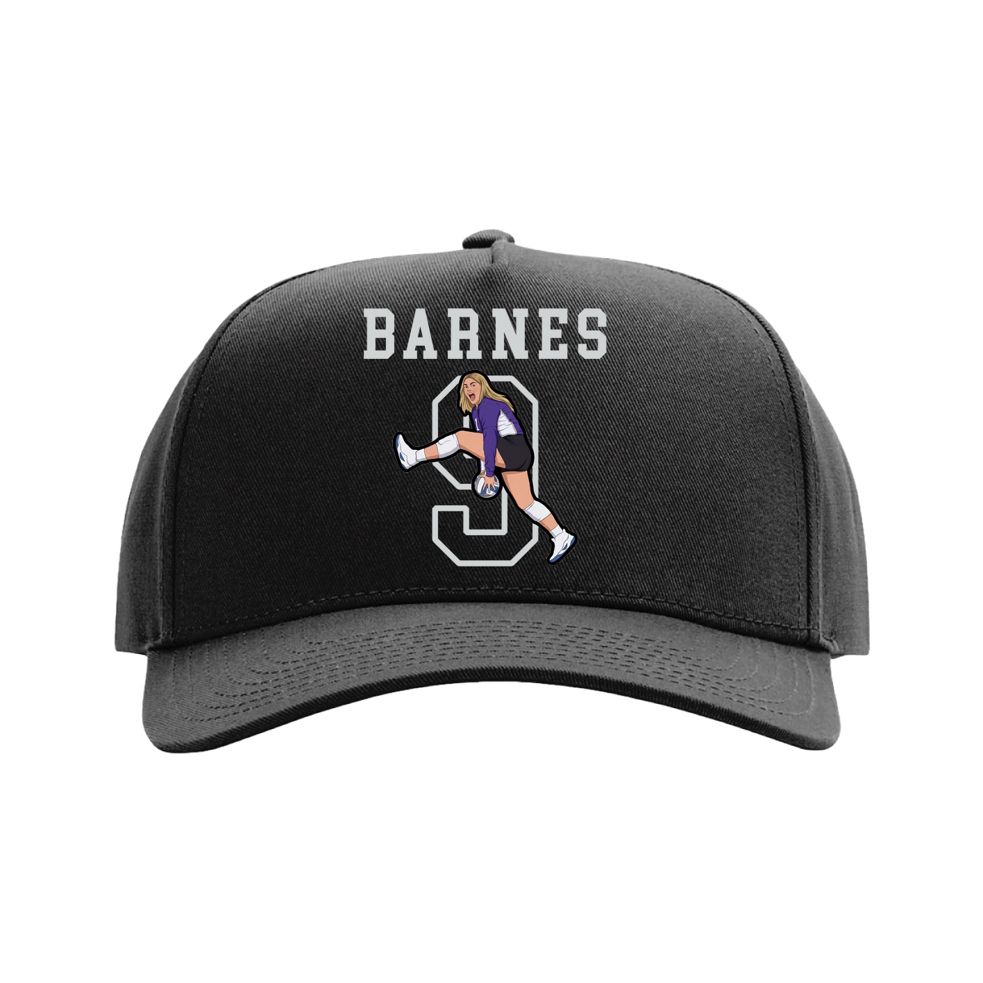 Full Fabric Five-Panel Champ Cap — Shirsey in Black