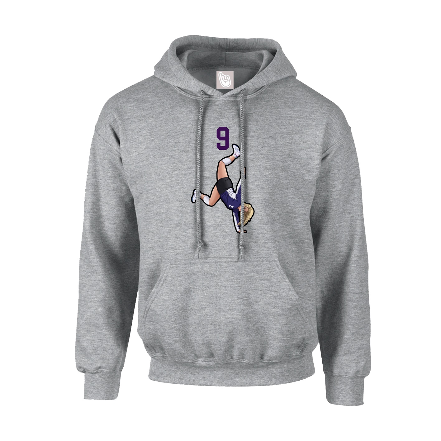 Youth Hoodie — Number Top in Grey