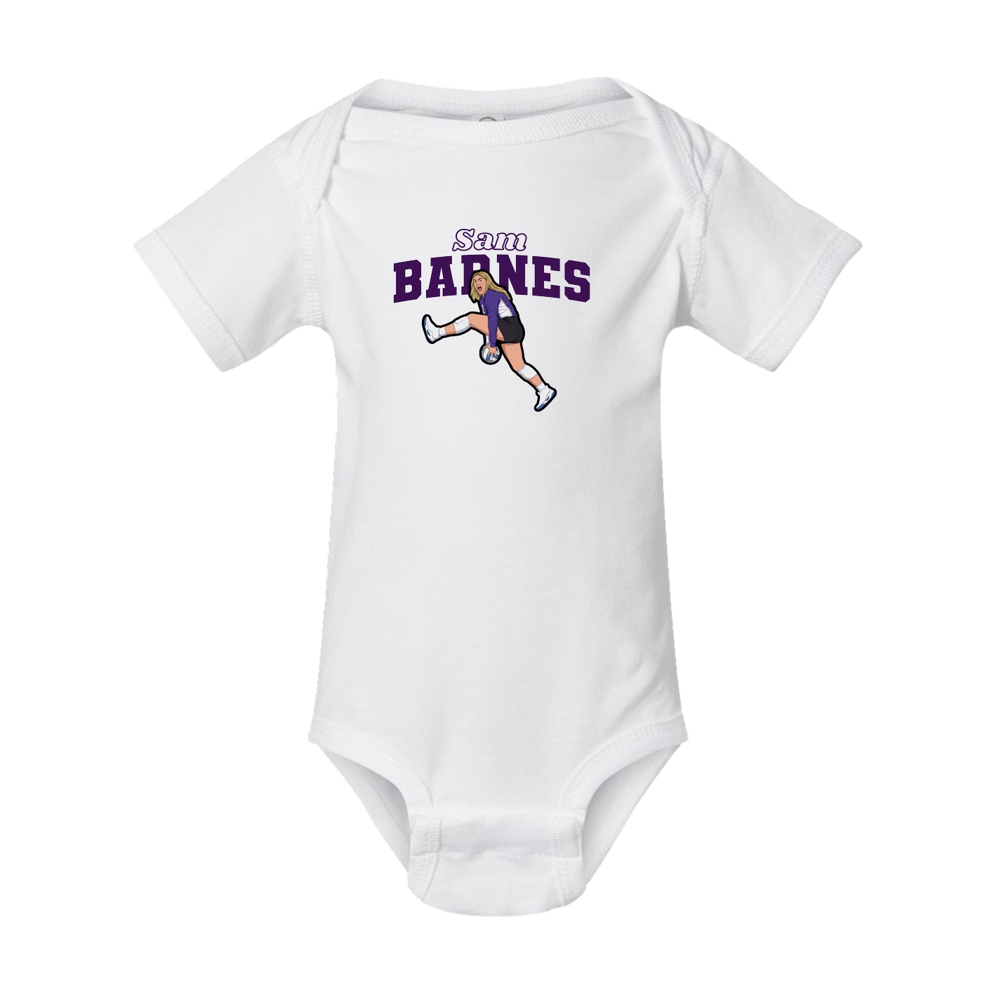 Baby Onesie — Name Arch in White
