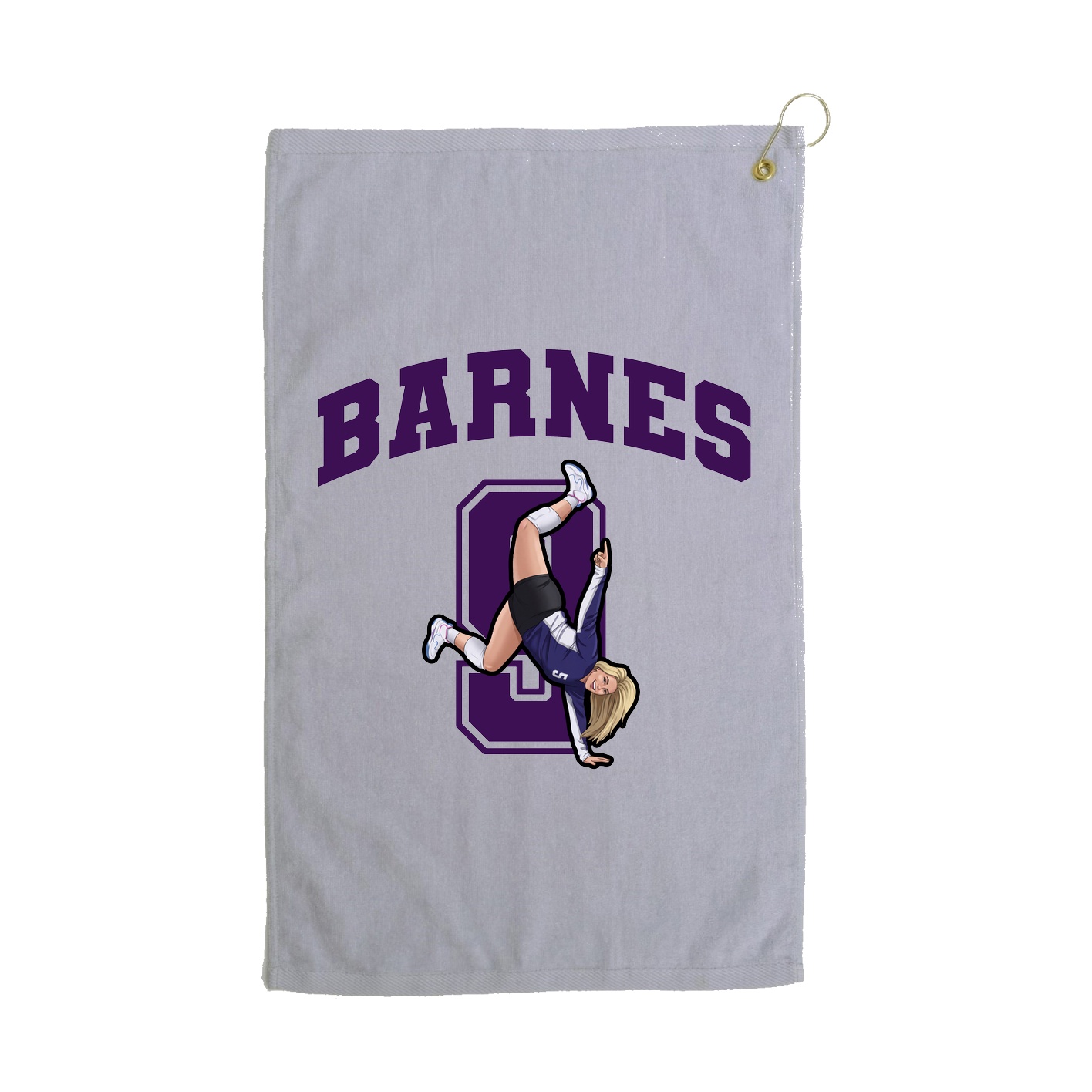 Golf Towel — Number in Grey