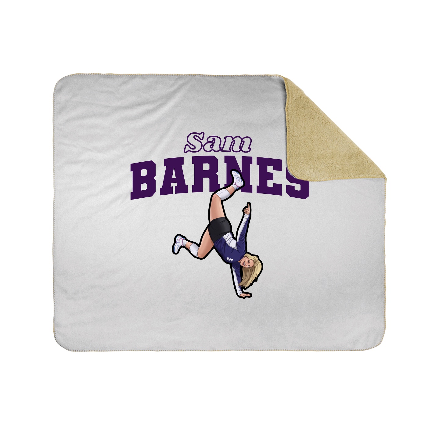 Throw Blanket — Name Arch in White